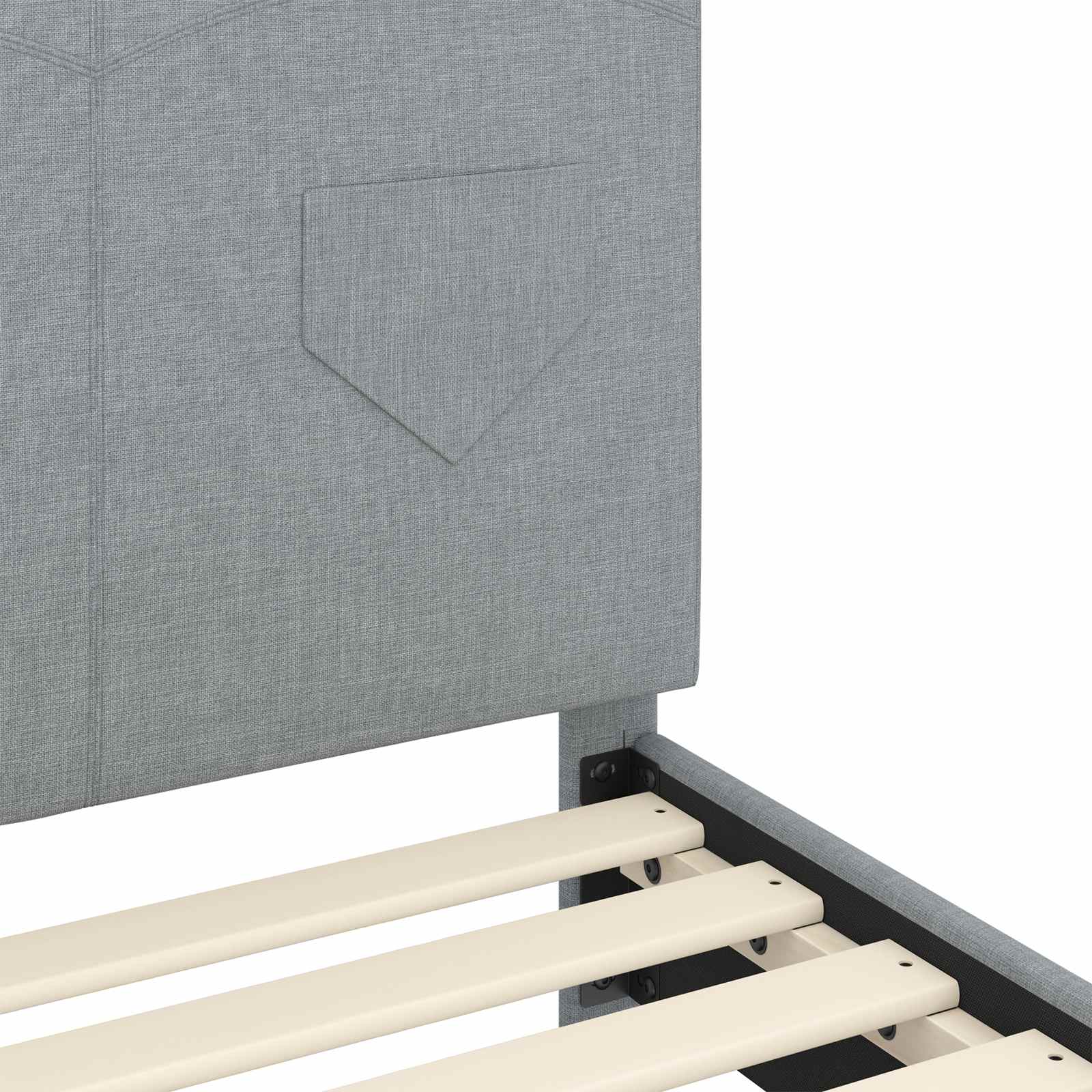 vidaXL Peuterbedframe met hoofdbord Lichtgrijs 70 x 140 cm Stof