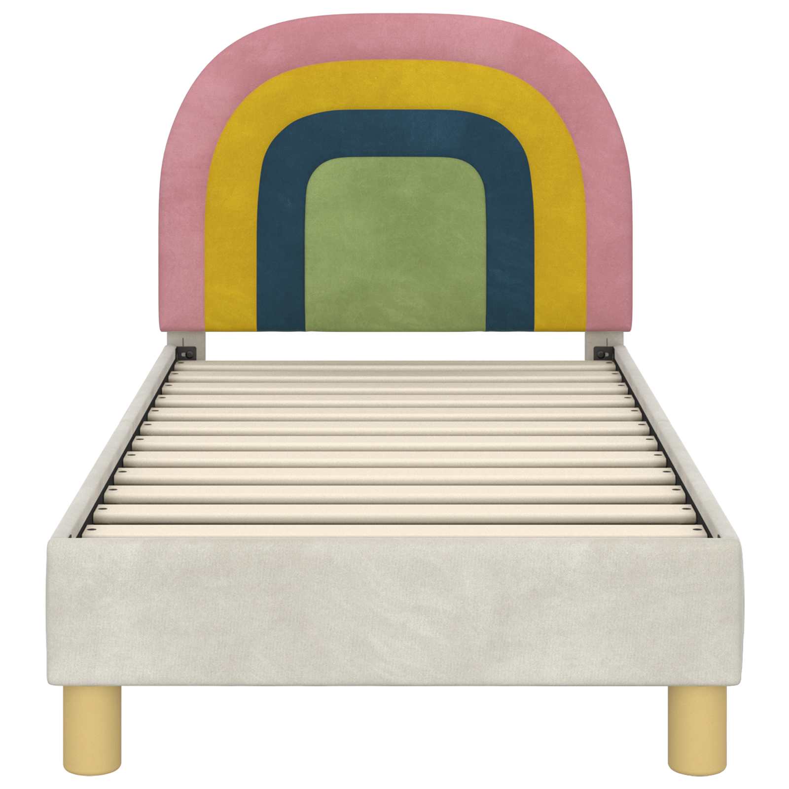 vidaXL Peuterbedframe met hoofdbord Crème 70 x 140 cm Fluweel