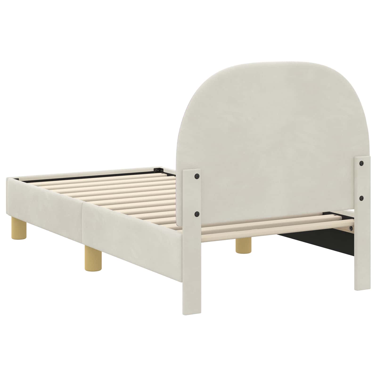 vidaXL Peuterbedframe met hoofdbord Crème 70 x 140 cm Fluweel