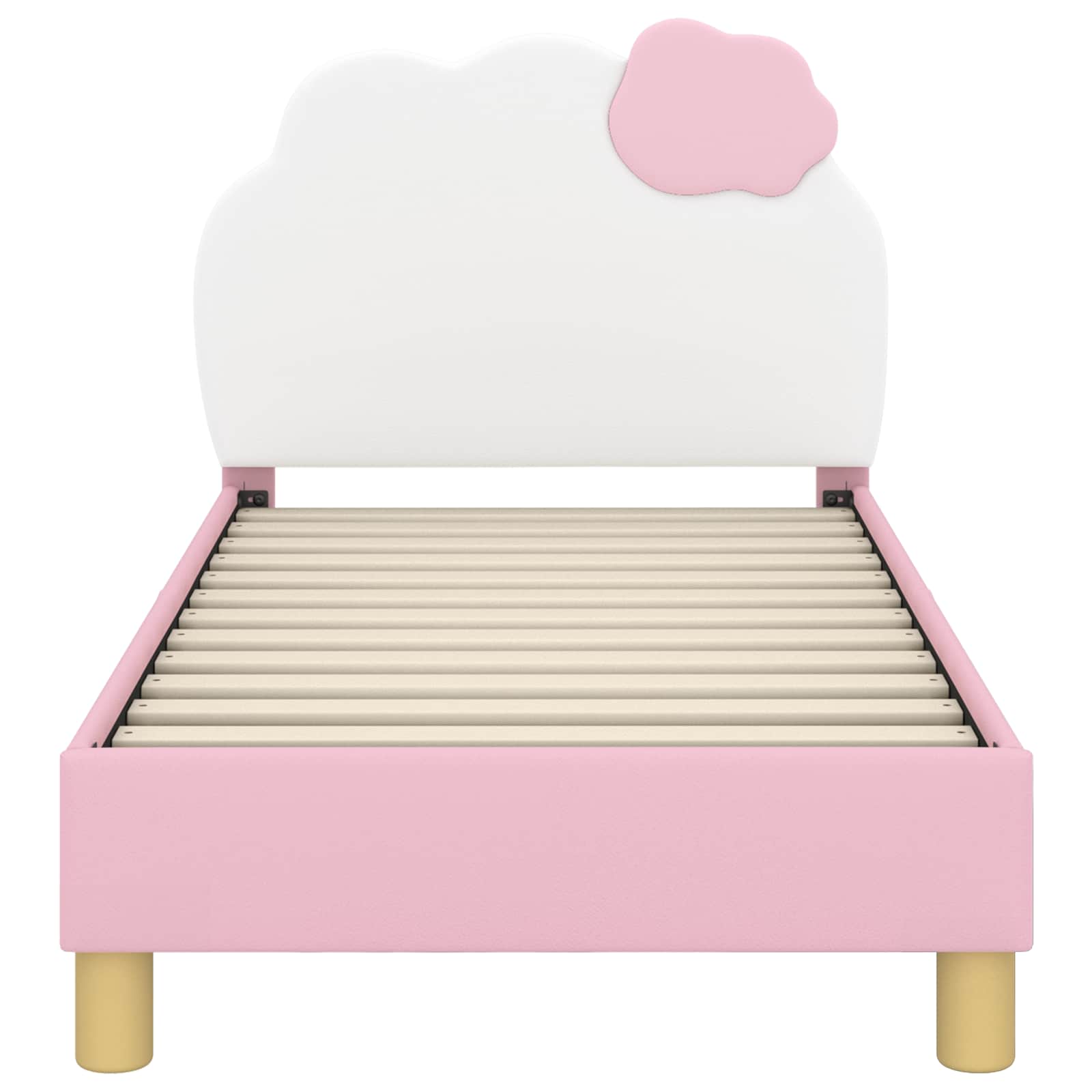 vidaXL Peuterbedframe met hoofdbord met hoofdeinde Roze 70 x 140 cm PU