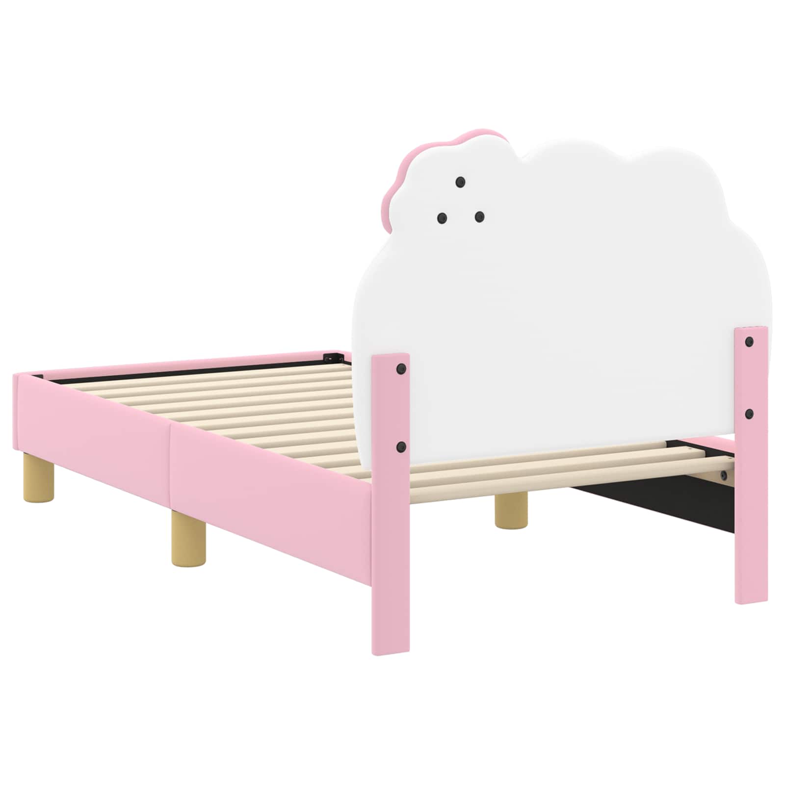vidaXL Peuterbedframe met hoofdbord met hoofdeinde Roze 70 x 140 cm PU