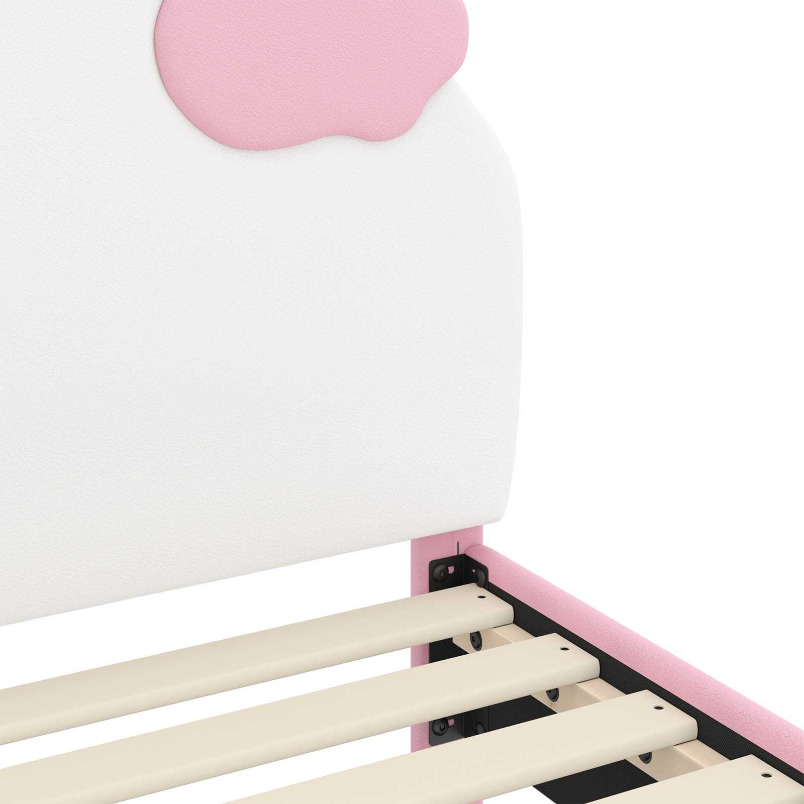 vidaXL Peuterbedframe met hoofdbord met hoofdeinde Roze 70 x 140 cm PU
