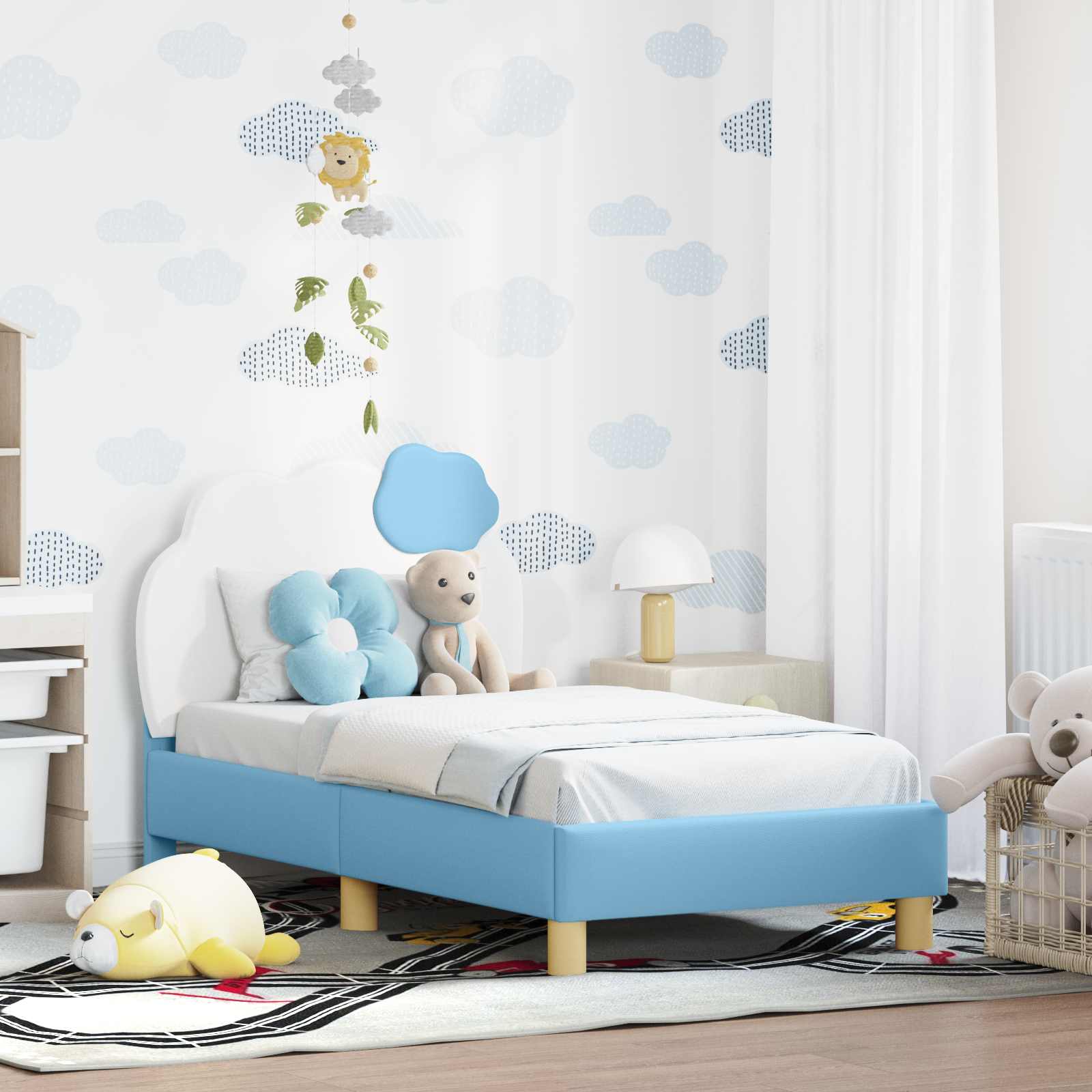 vidaXL Peuterbedframe met hoofdbord met hoofdeinde Roze 70 x 140 cm PU