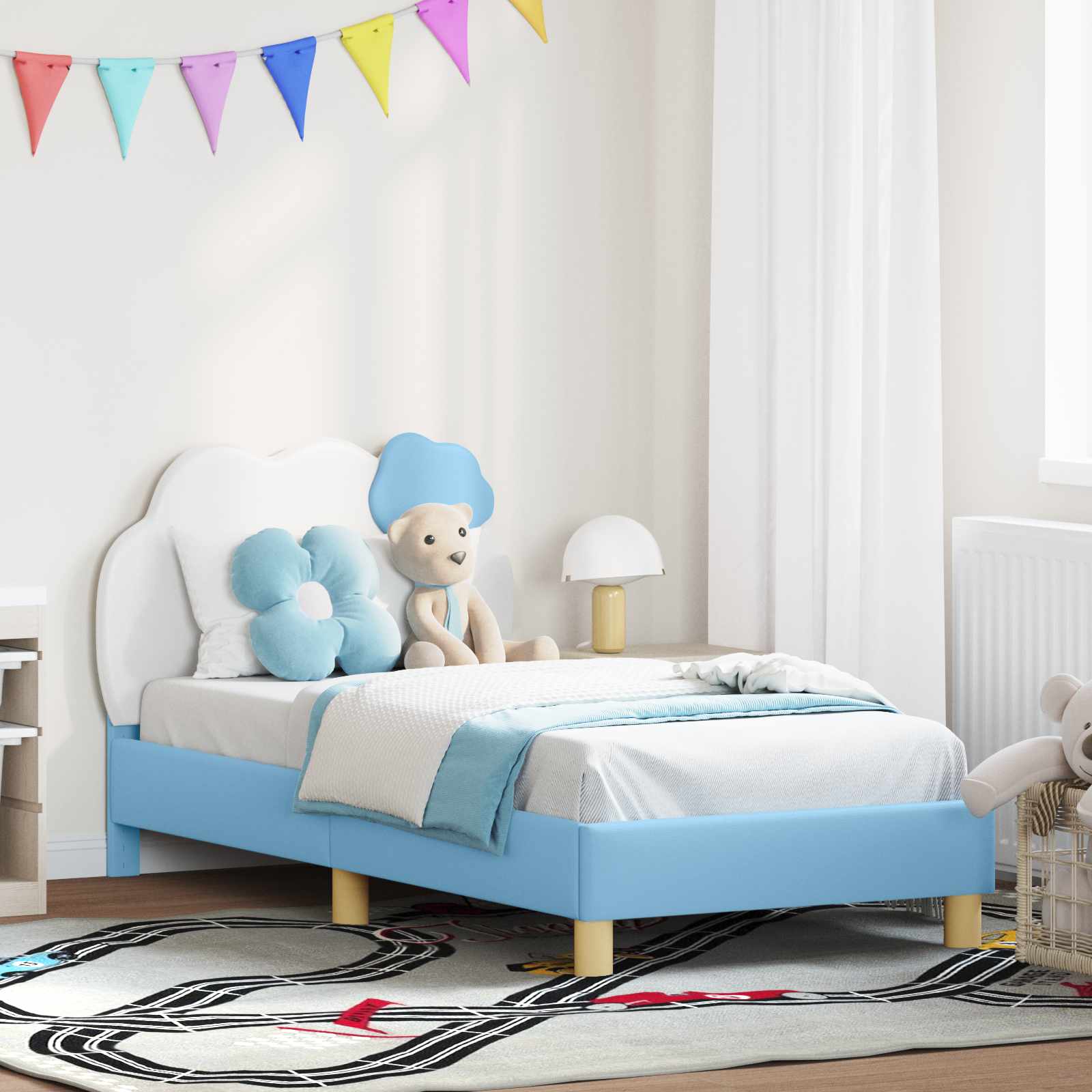 vidaXL Peuterbedframe met hoofdbord met hoofdeinde Roze 70 x 140 cm PU