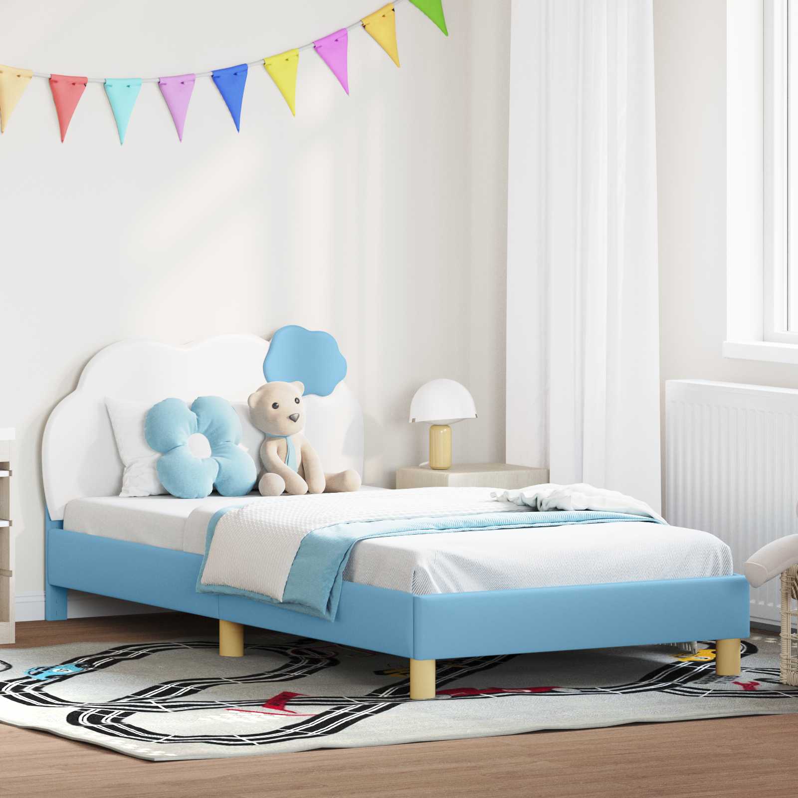 vidaXL Peuterbedframe met hoofdbord met hoofdeinde Roze 70 x 140 cm PU