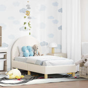vidaXL Peuterbedframe met hoofdbord Crème 70 x 140 cm Schapenstof