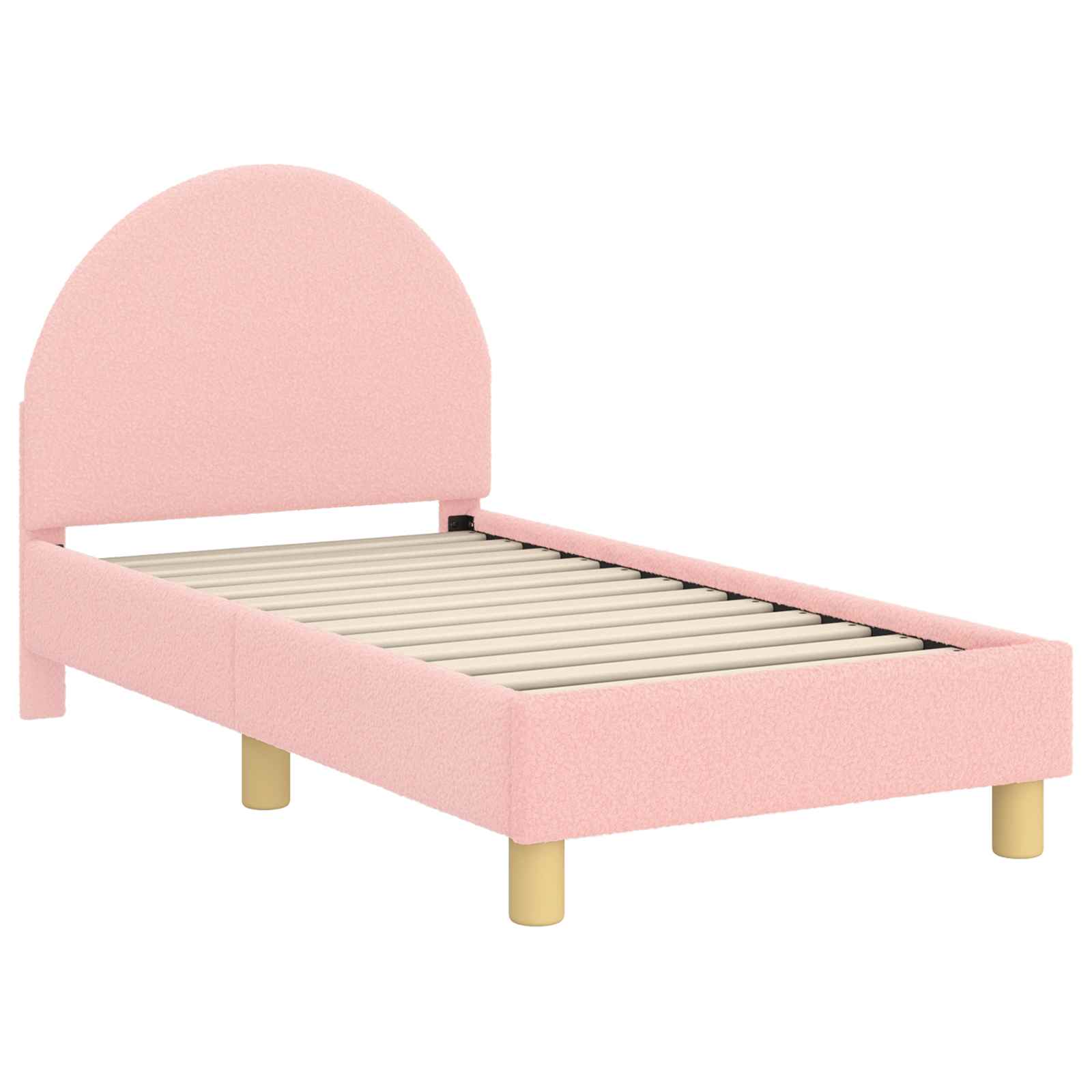 vidaXL Peuterbedframe met hoofdbord Crème 70 x 140 cm Schapenstof