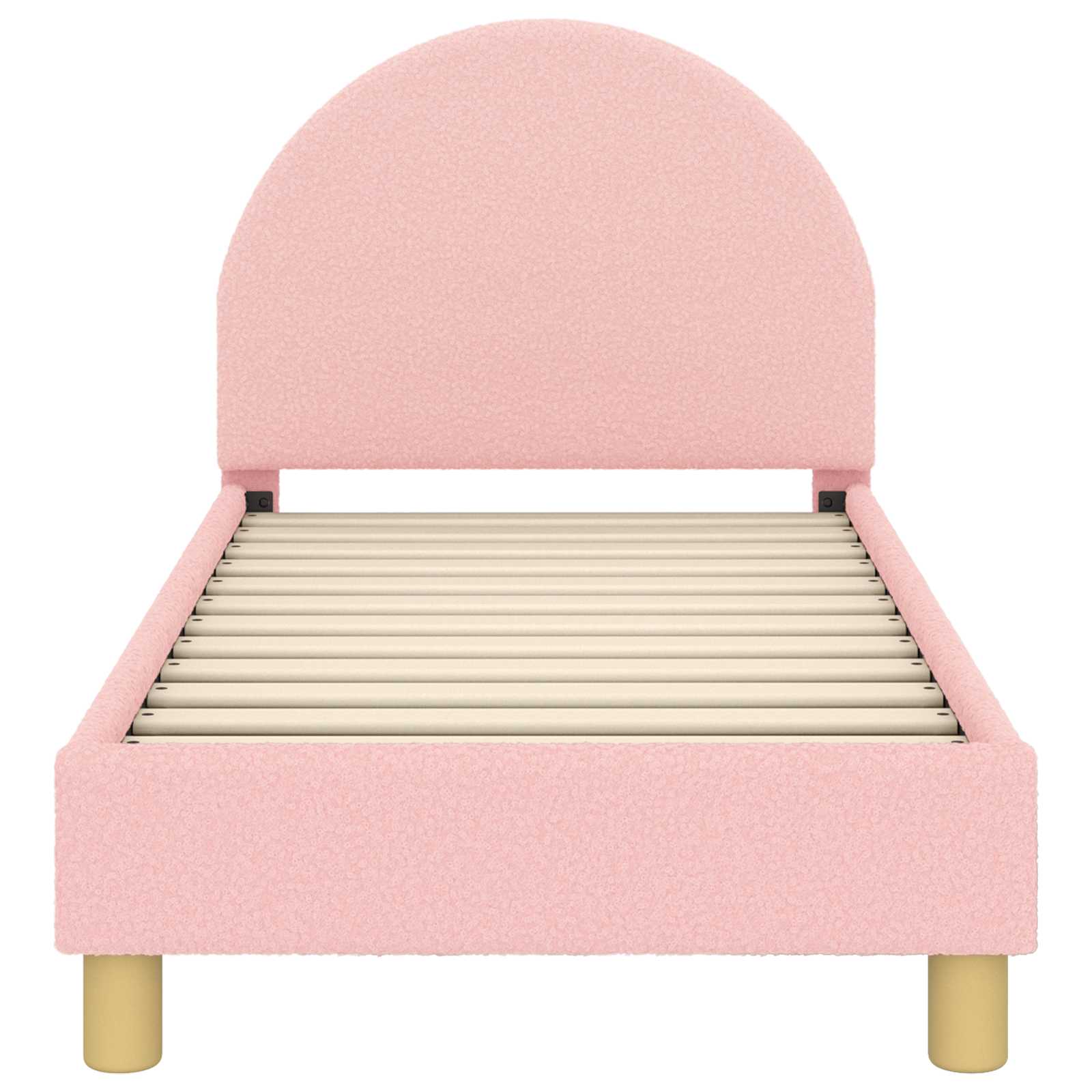 vidaXL Peuterbedframe met hoofdbord Crème 70 x 140 cm Schapenstof