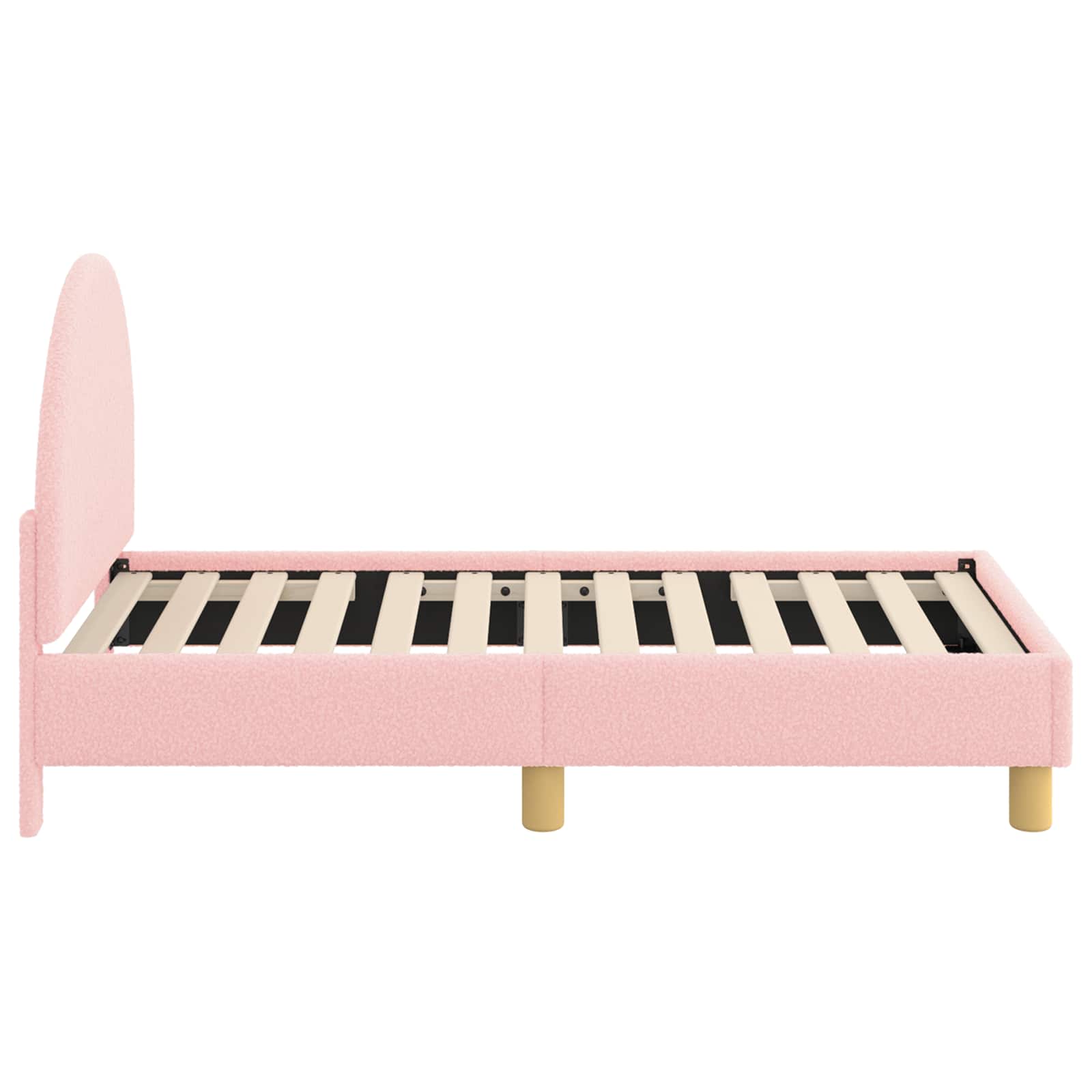 vidaXL Peuterbedframe met hoofdbord Crème 70 x 140 cm Schapenstof