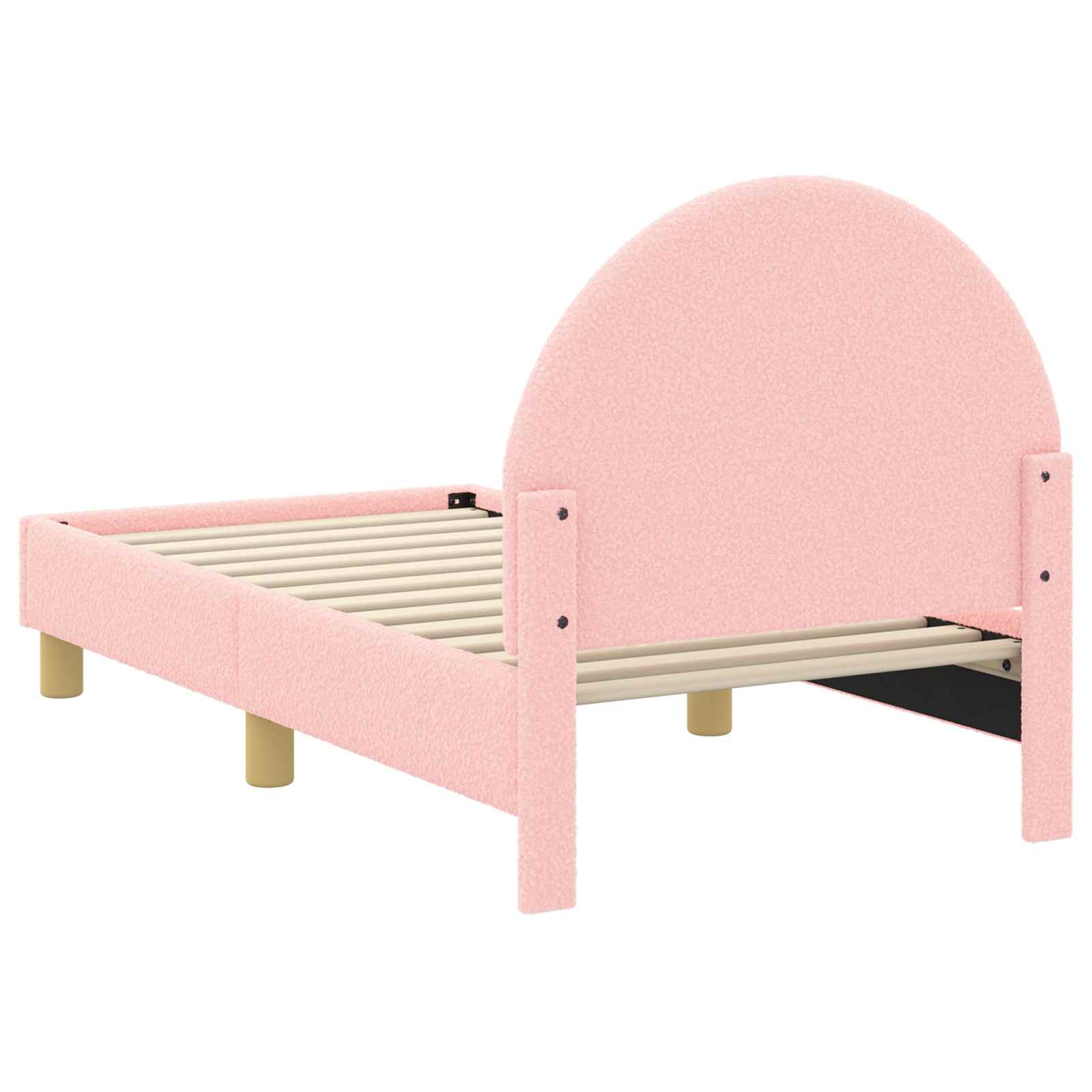 vidaXL Peuterbedframe met hoofdbord Crème 70 x 140 cm Schapenstof