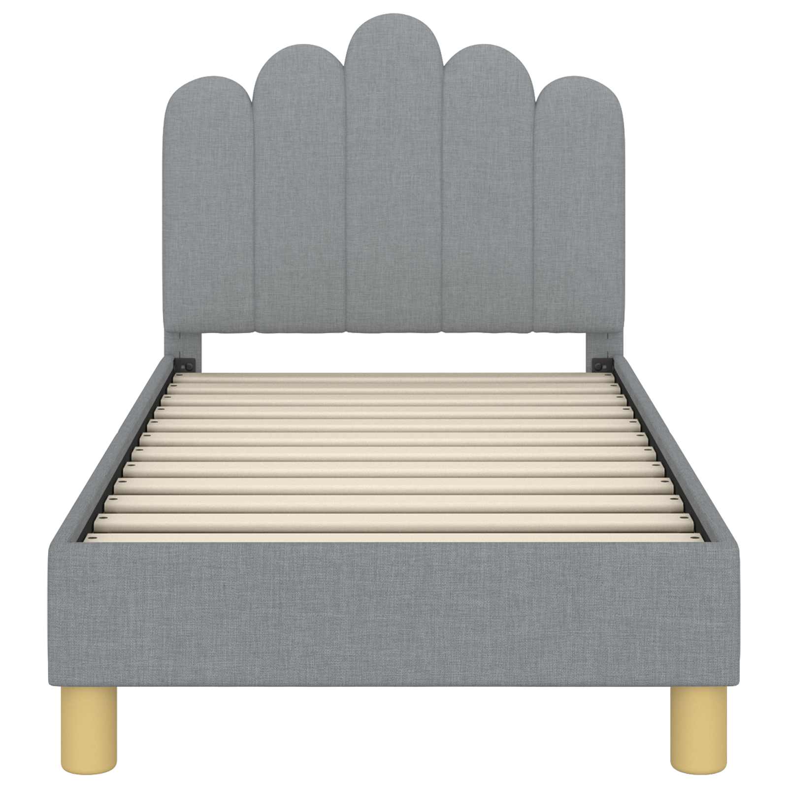 vidaXL Peuterbedframe met hoofdbord Lichtgrijs 70 x 140 cm Stof