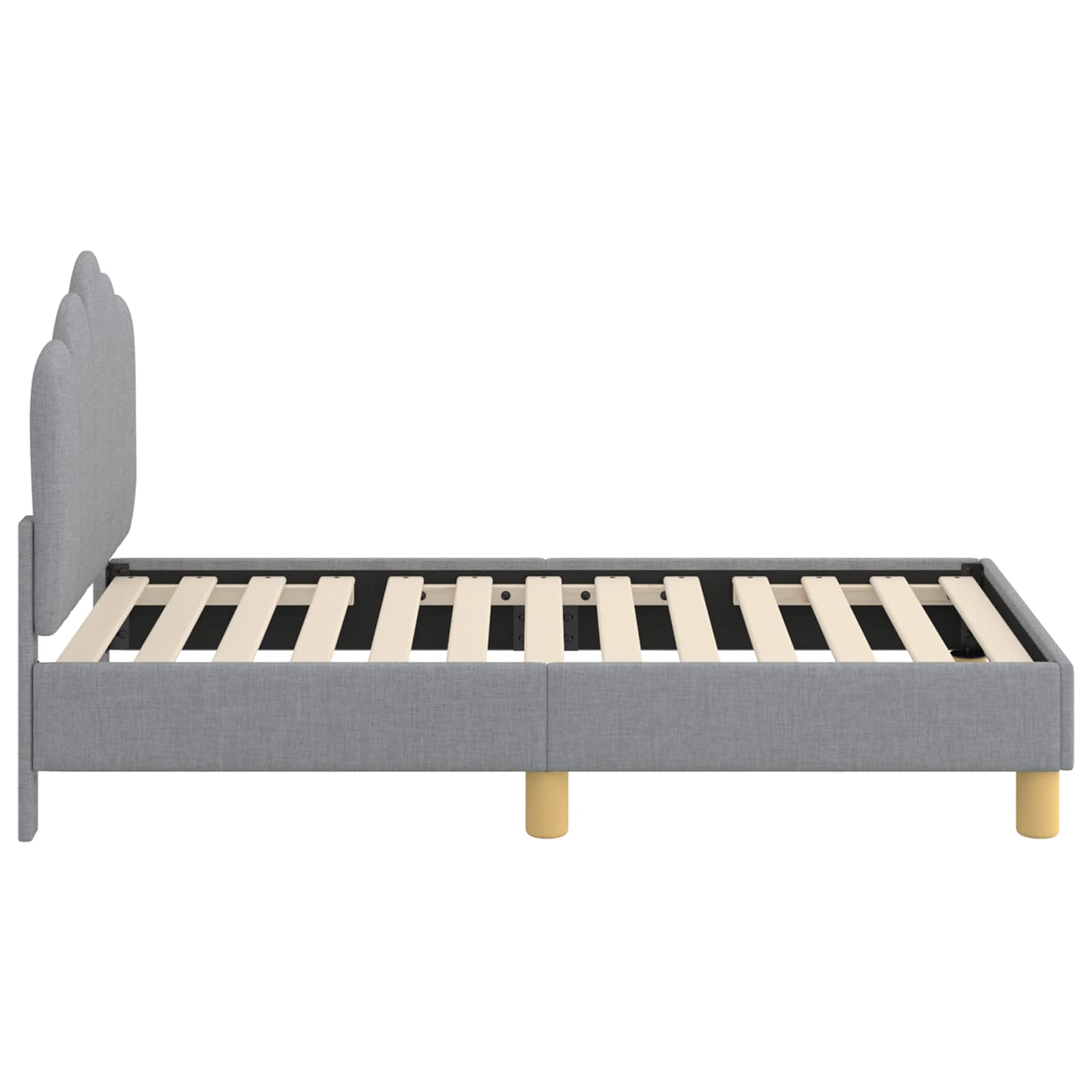 vidaXL Peuterbedframe met hoofdbord Lichtgrijs 70 x 140 cm Stof