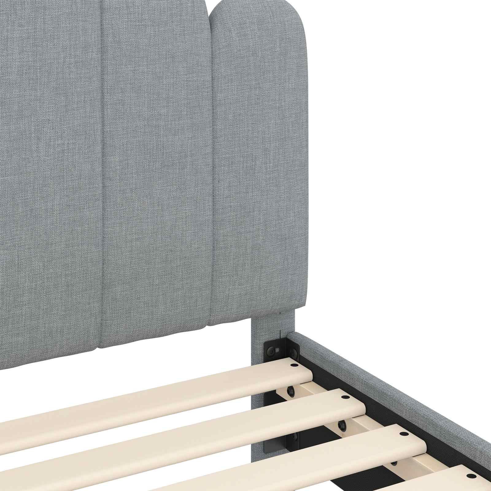 vidaXL Peuterbedframe met hoofdbord Lichtgrijs 70 x 140 cm Stof
