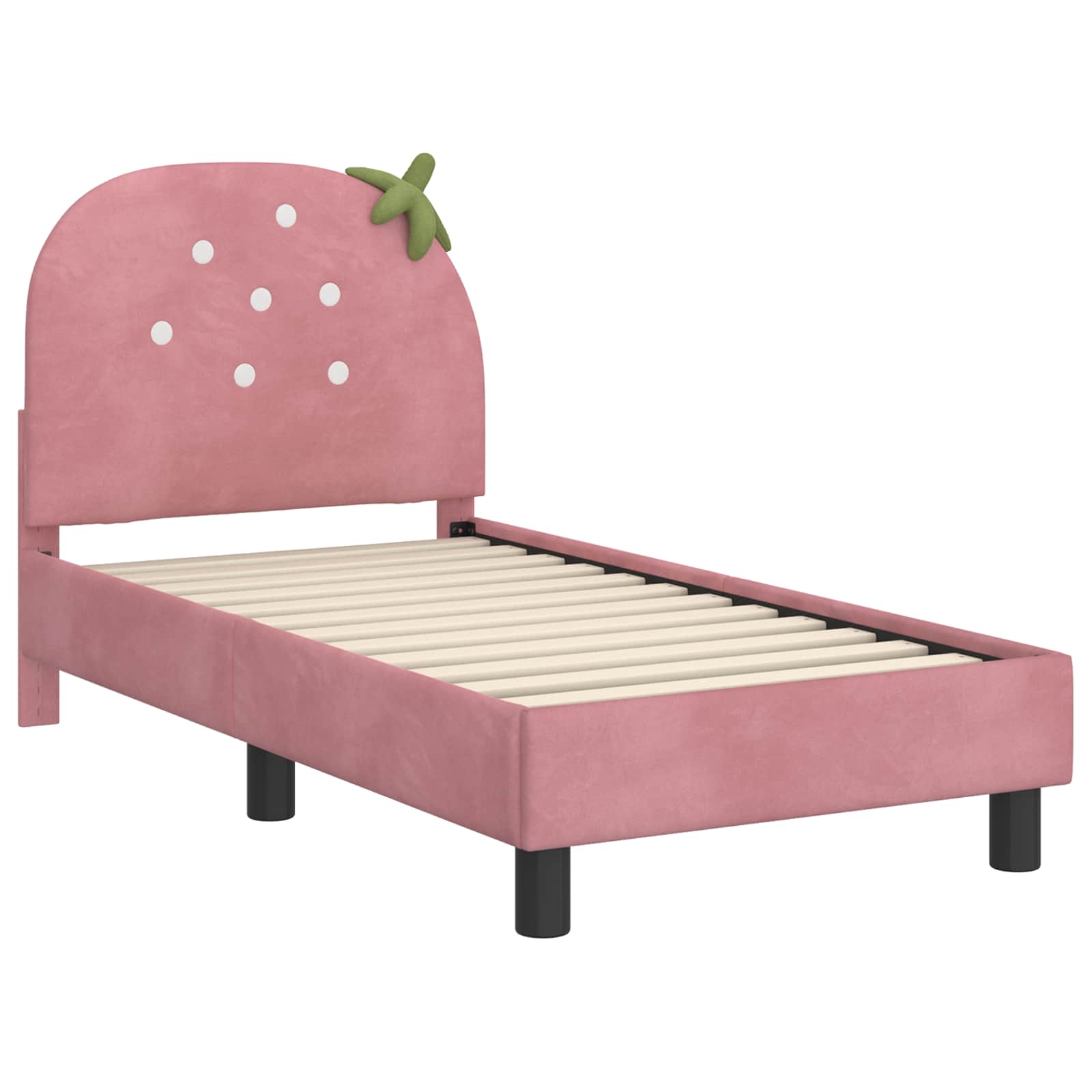 vidaXL Peuterbedframe met hoofdbord Roze 70 x 140 cm Fluweel
