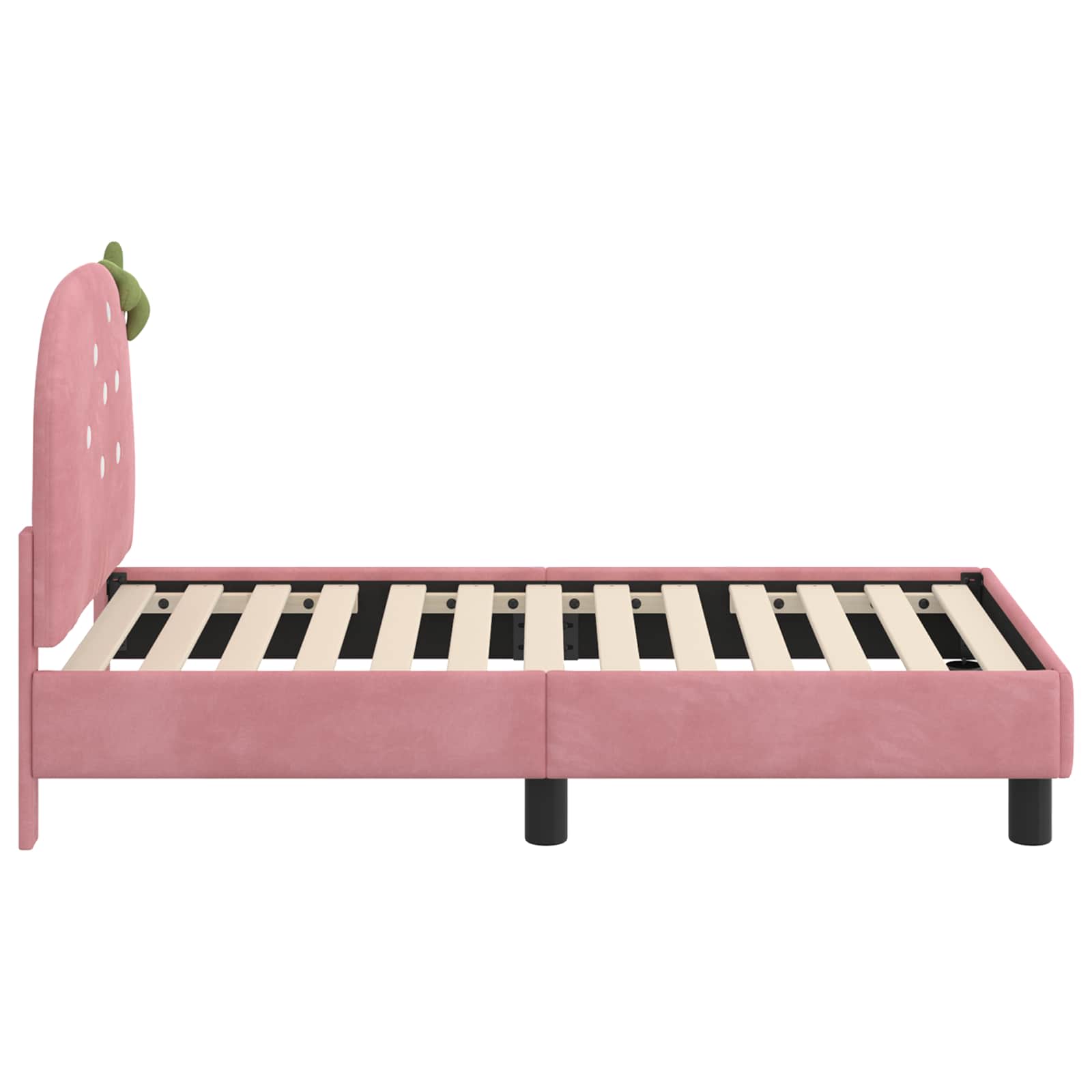vidaXL Peuterbedframe met hoofdbord Roze 70 x 140 cm Fluweel