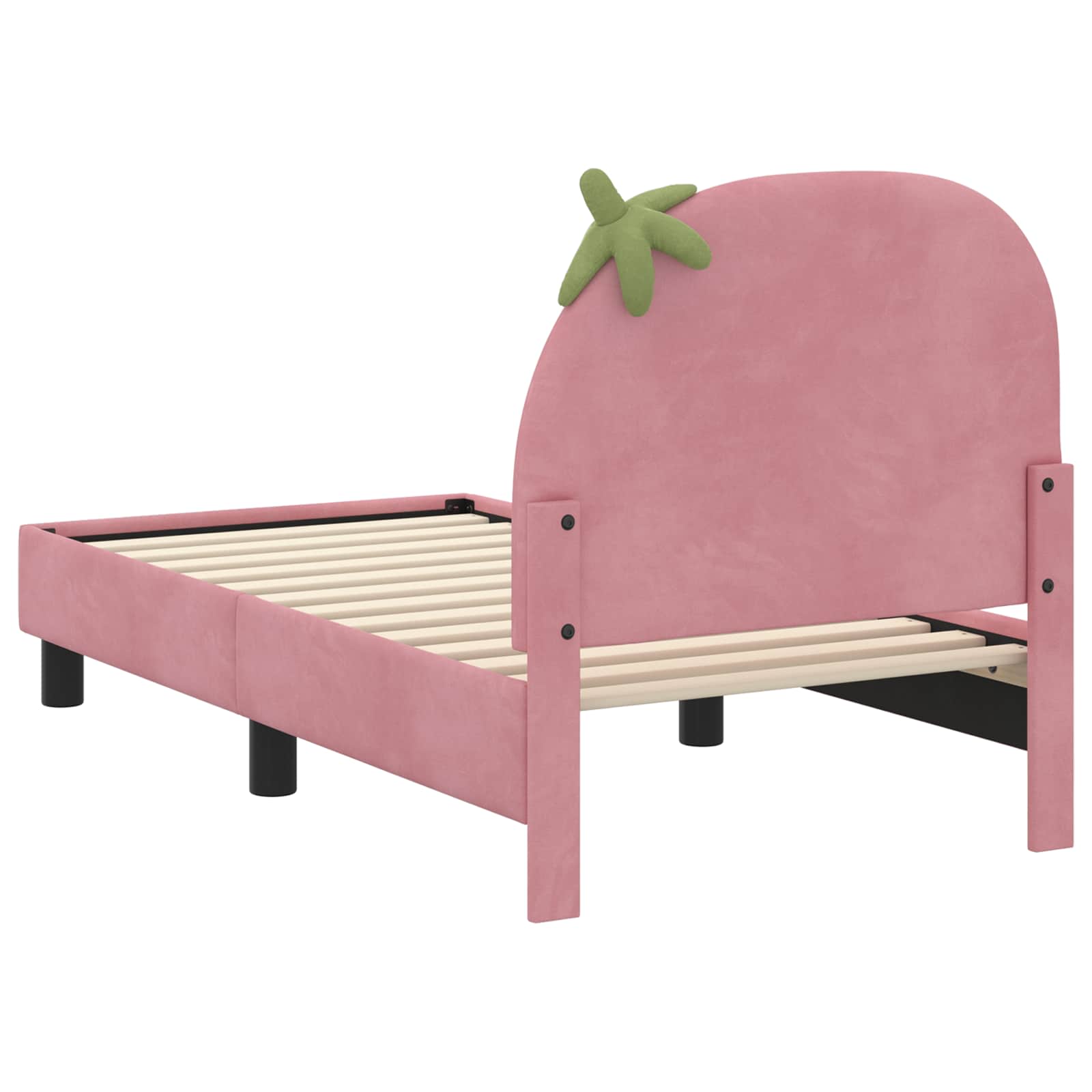 vidaXL Peuterbedframe met hoofdbord Roze 70 x 140 cm Fluweel