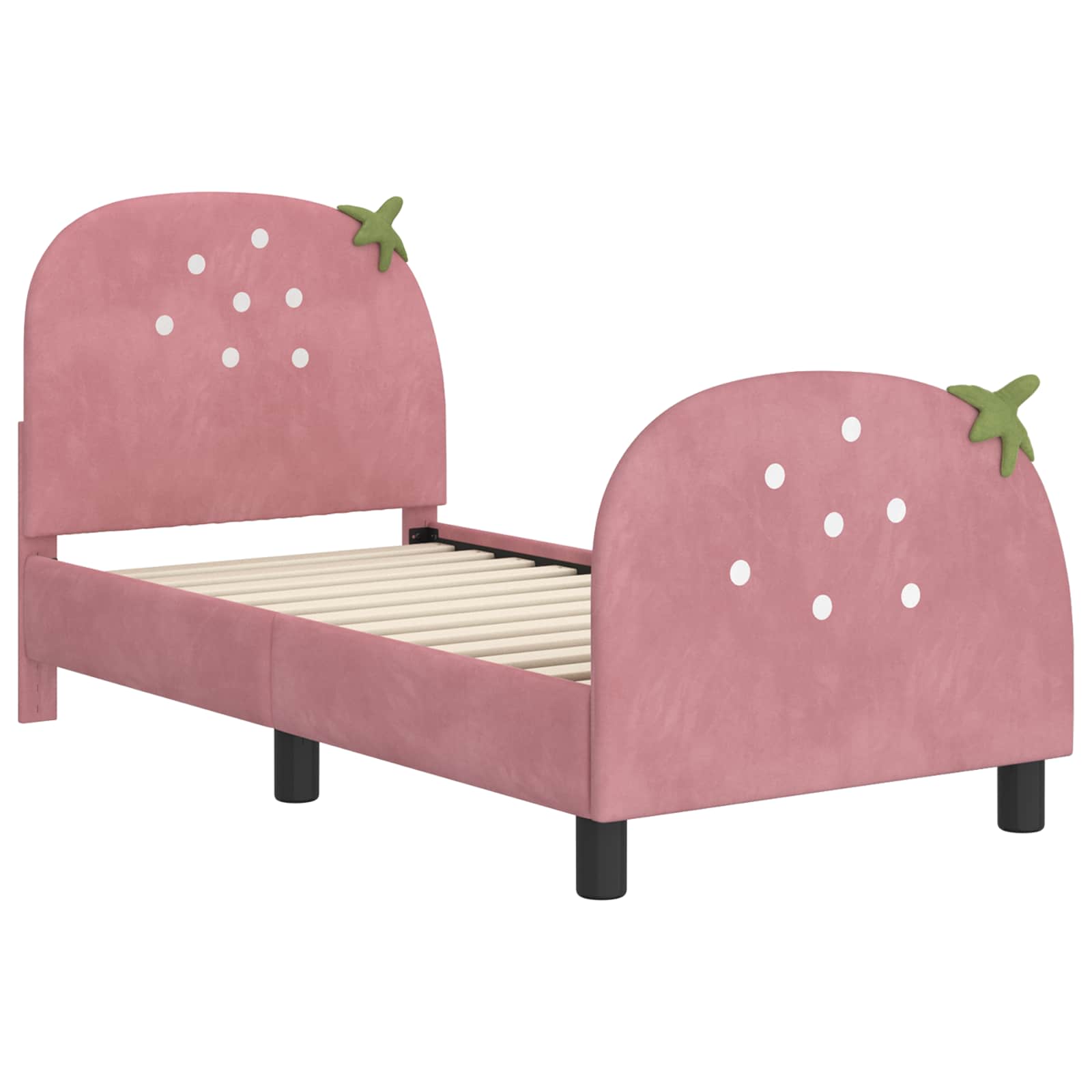 vidaXL Peuterbedframe met hoofdbord Roze 70 x 140 cm Fluweel
