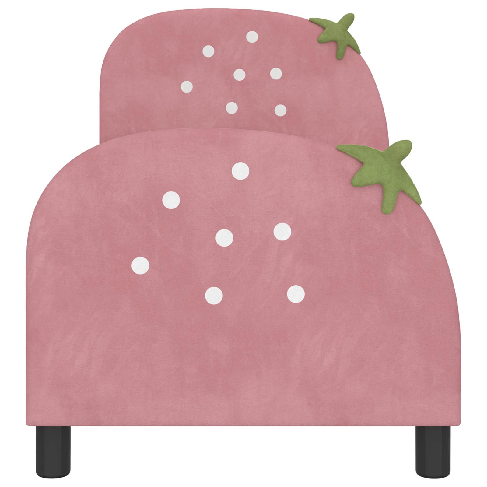 vidaXL Peuterbedframe met hoofdbord Roze 70 x 140 cm Fluweel