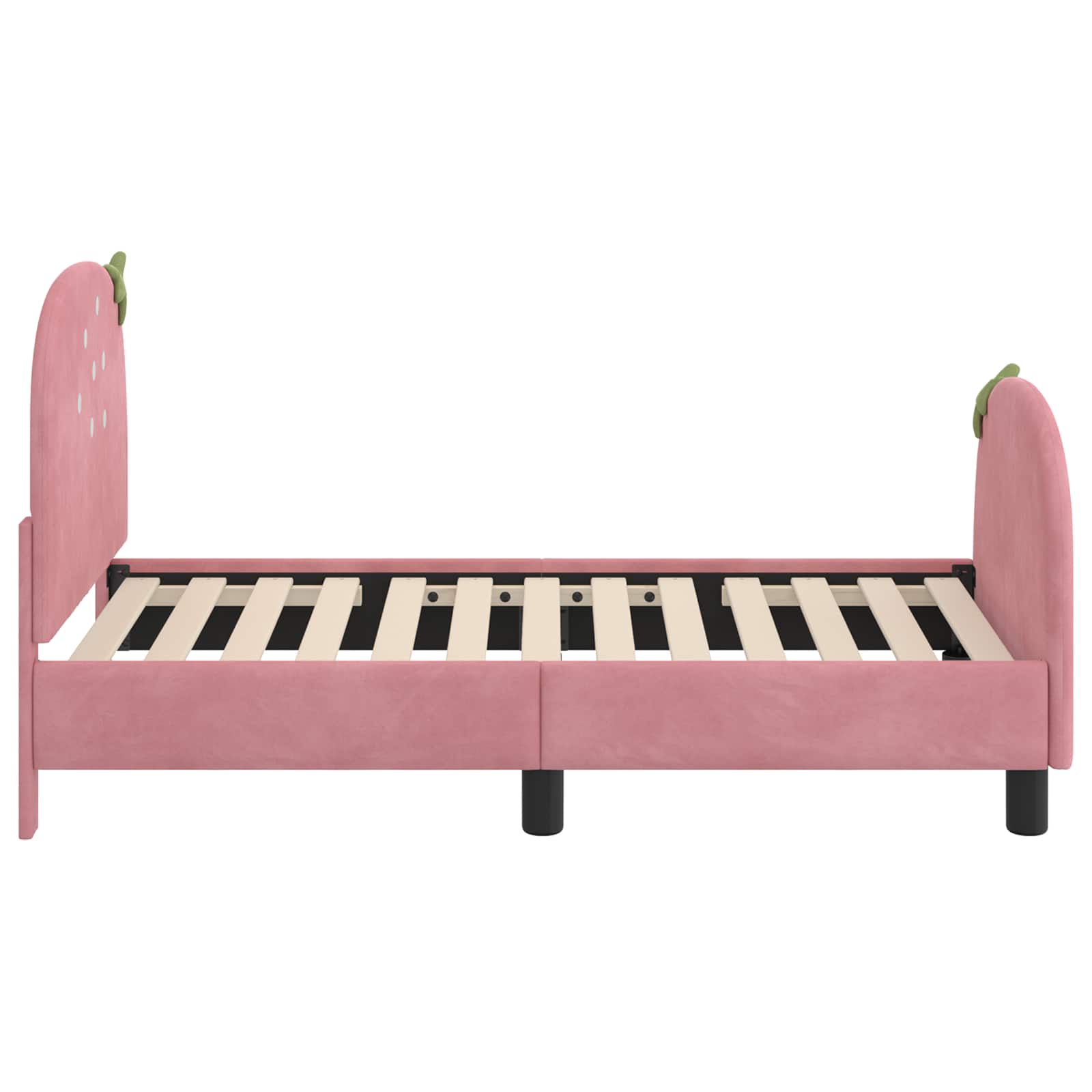 vidaXL Peuterbedframe met hoofdbord Roze 70 x 140 cm Fluweel