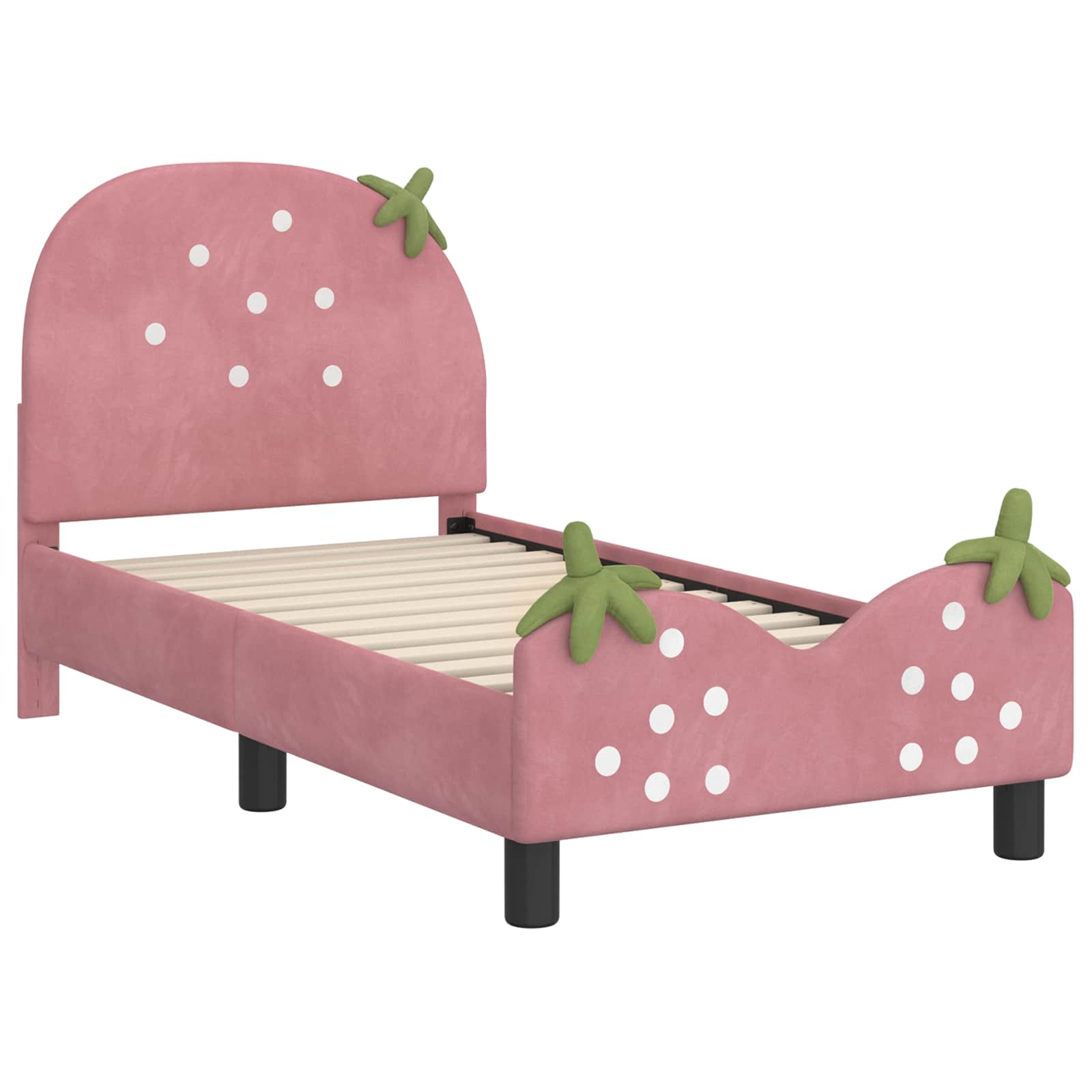 vidaXL Peuterbedframe met hoofdbord Roze 70 x 140 cm Fluweel