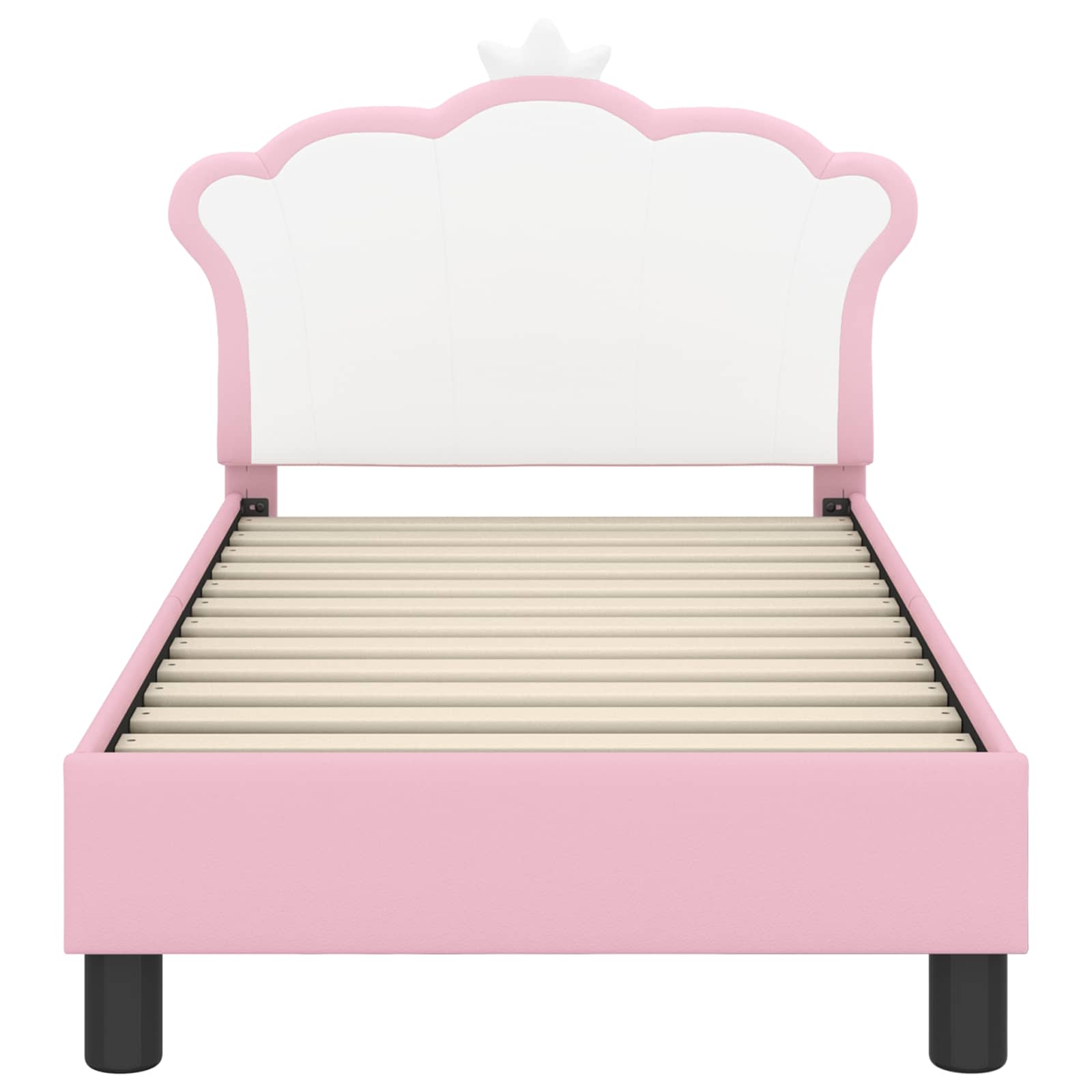 vidaXL Peuterbedframe met hoofdbord met hoofdeinde Roze 70 x 140 cm PU