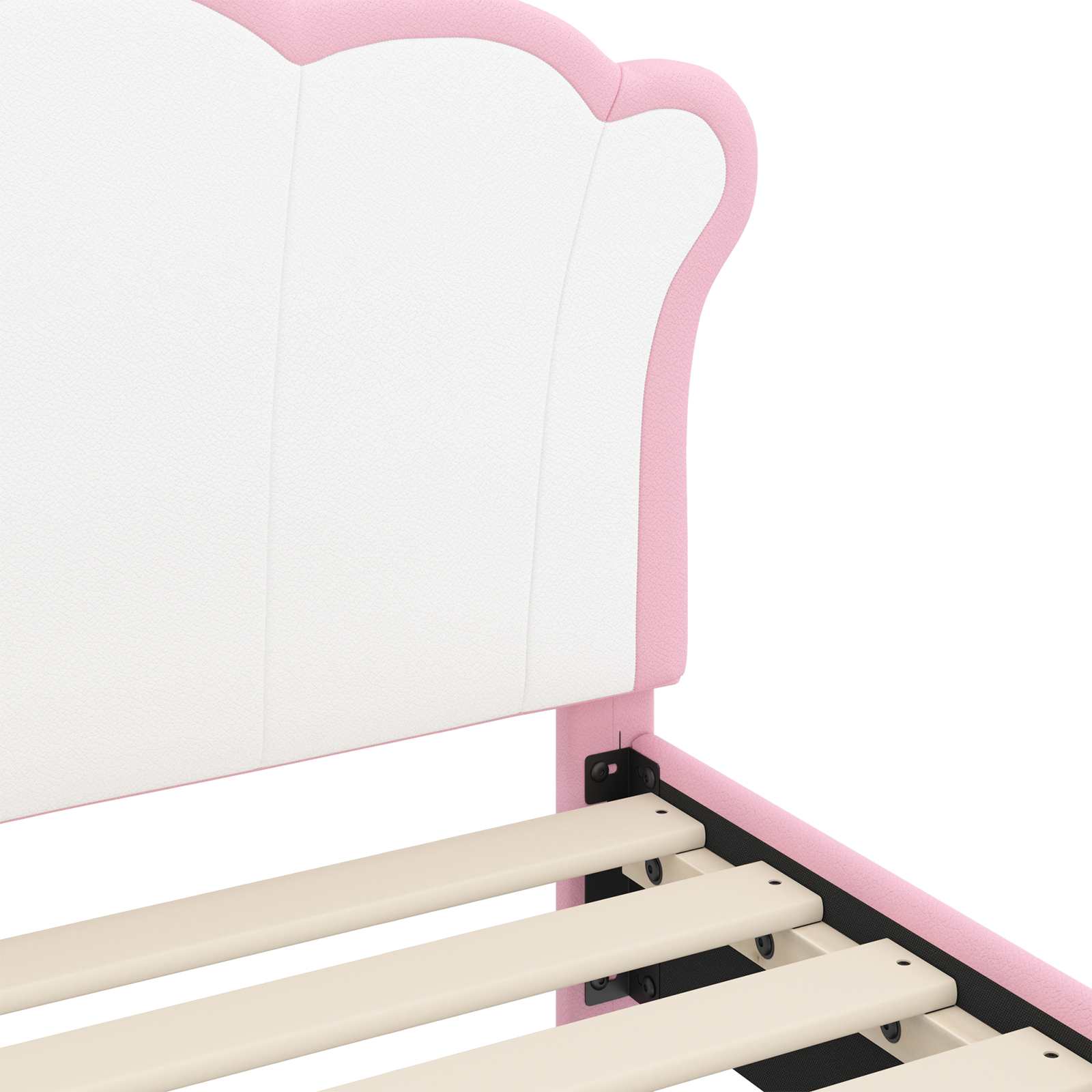 vidaXL Peuterbedframe met hoofdbord met hoofdeinde Roze 70 x 140 cm PU