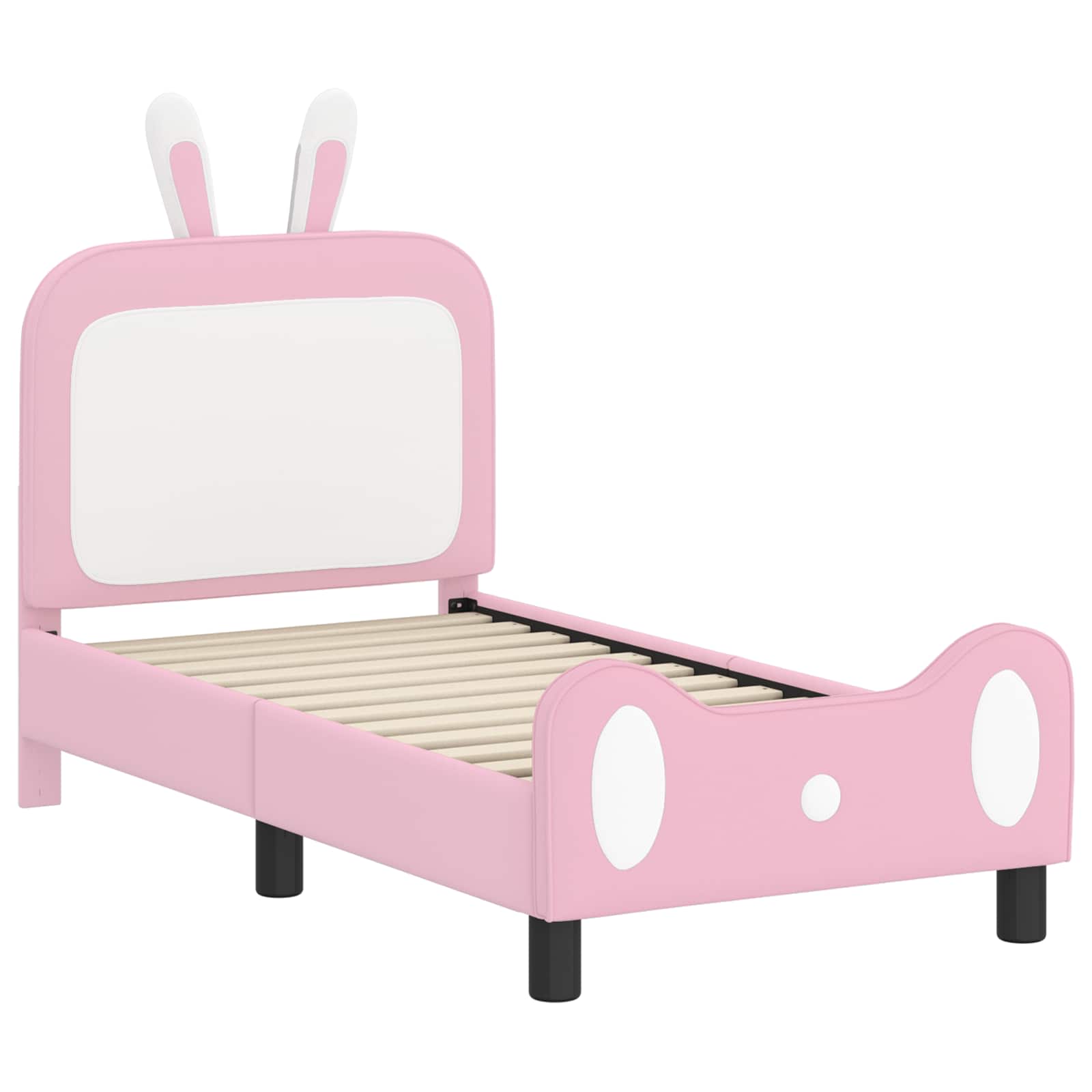 vidaXL Peuterbedframe met hoofdbord met hoofdeinde Roze 70 x 140 cm PU