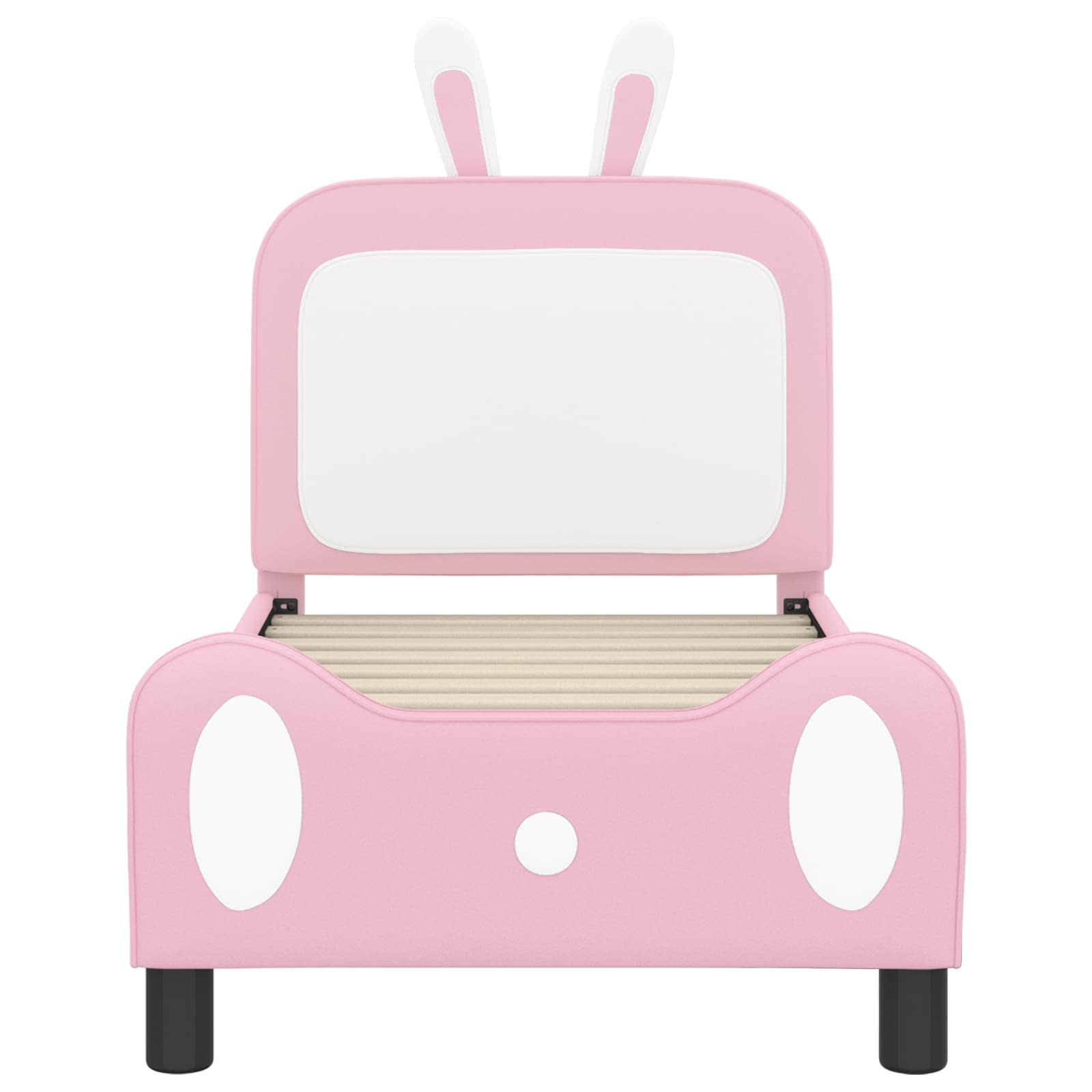 vidaXL Peuterbedframe met hoofdbord met hoofdeinde Roze 70 x 140 cm PU