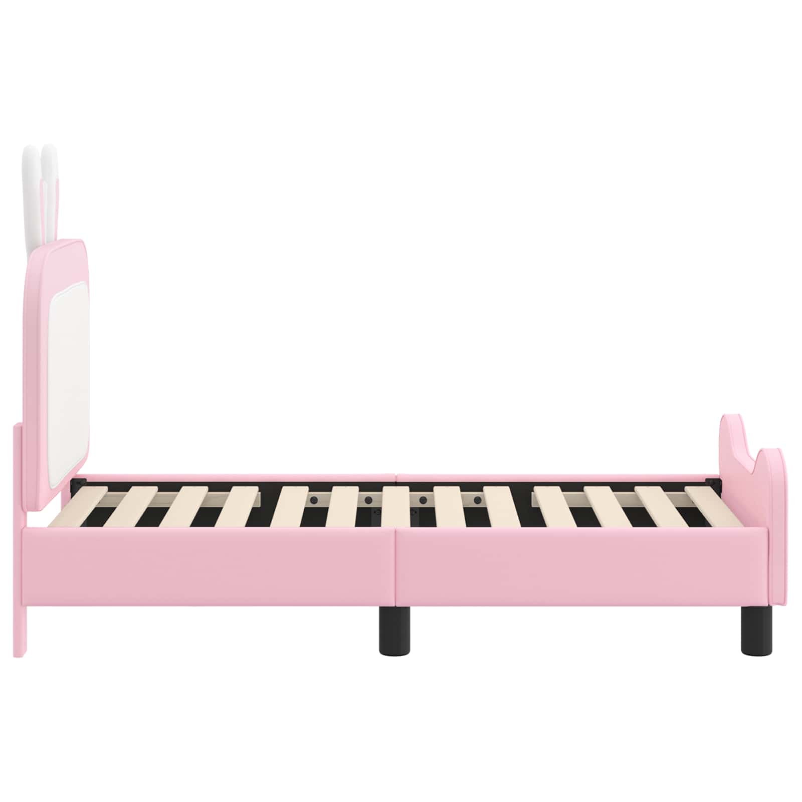 vidaXL Peuterbedframe met hoofdbord met hoofdeinde Roze 70 x 140 cm PU