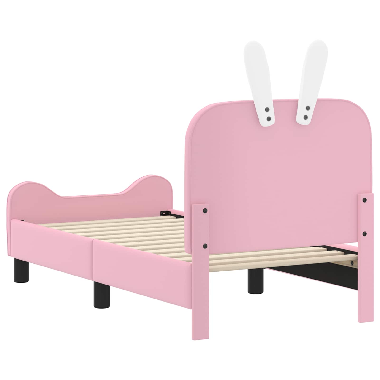 vidaXL Peuterbedframe met hoofdbord met hoofdeinde Roze 70 x 140 cm PU