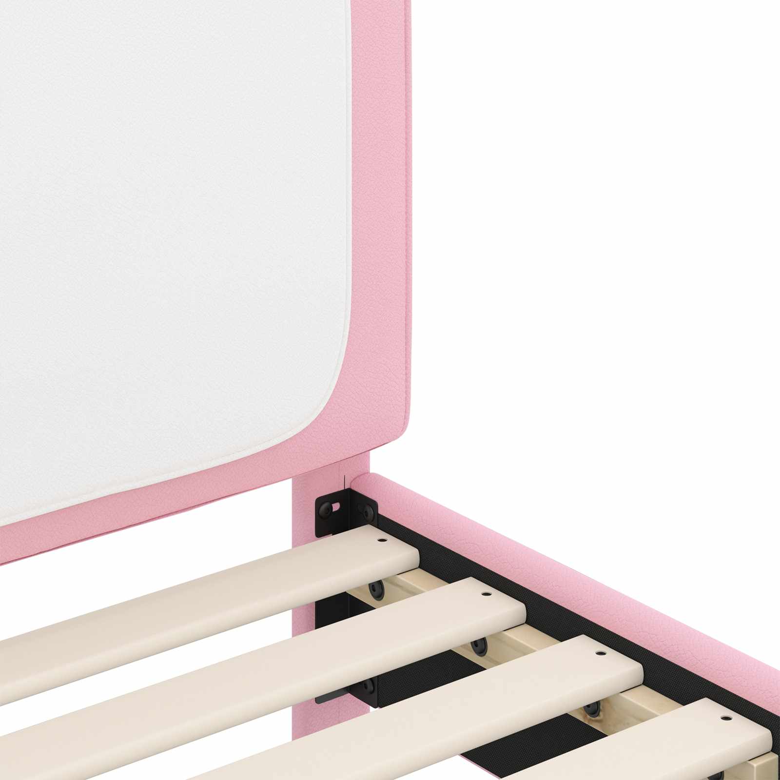 vidaXL Peuterbedframe met hoofdbord met hoofdeinde Roze 70 x 140 cm PU