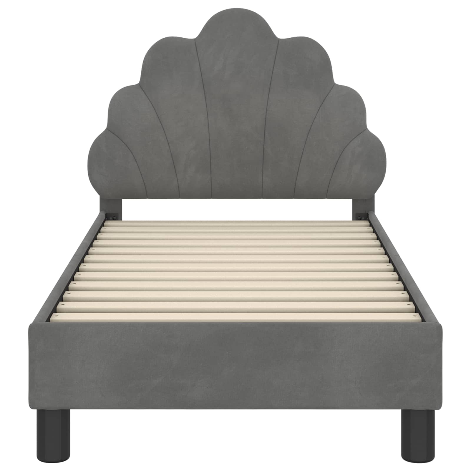 vidaXL Peuterbedframe met hoofdbord Lichtgrijs 70 x 140 cm Fluweel