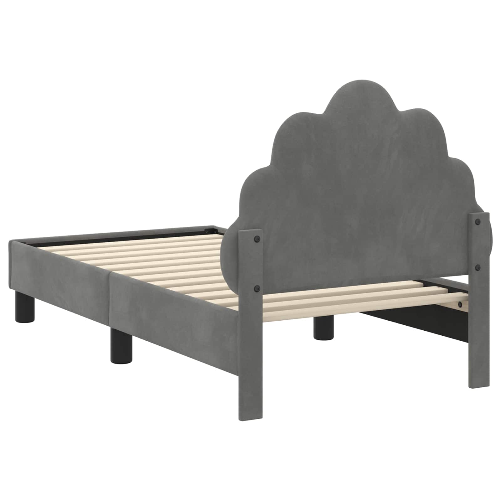 vidaXL Peuterbedframe met hoofdbord Lichtgrijs 70 x 140 cm Fluweel