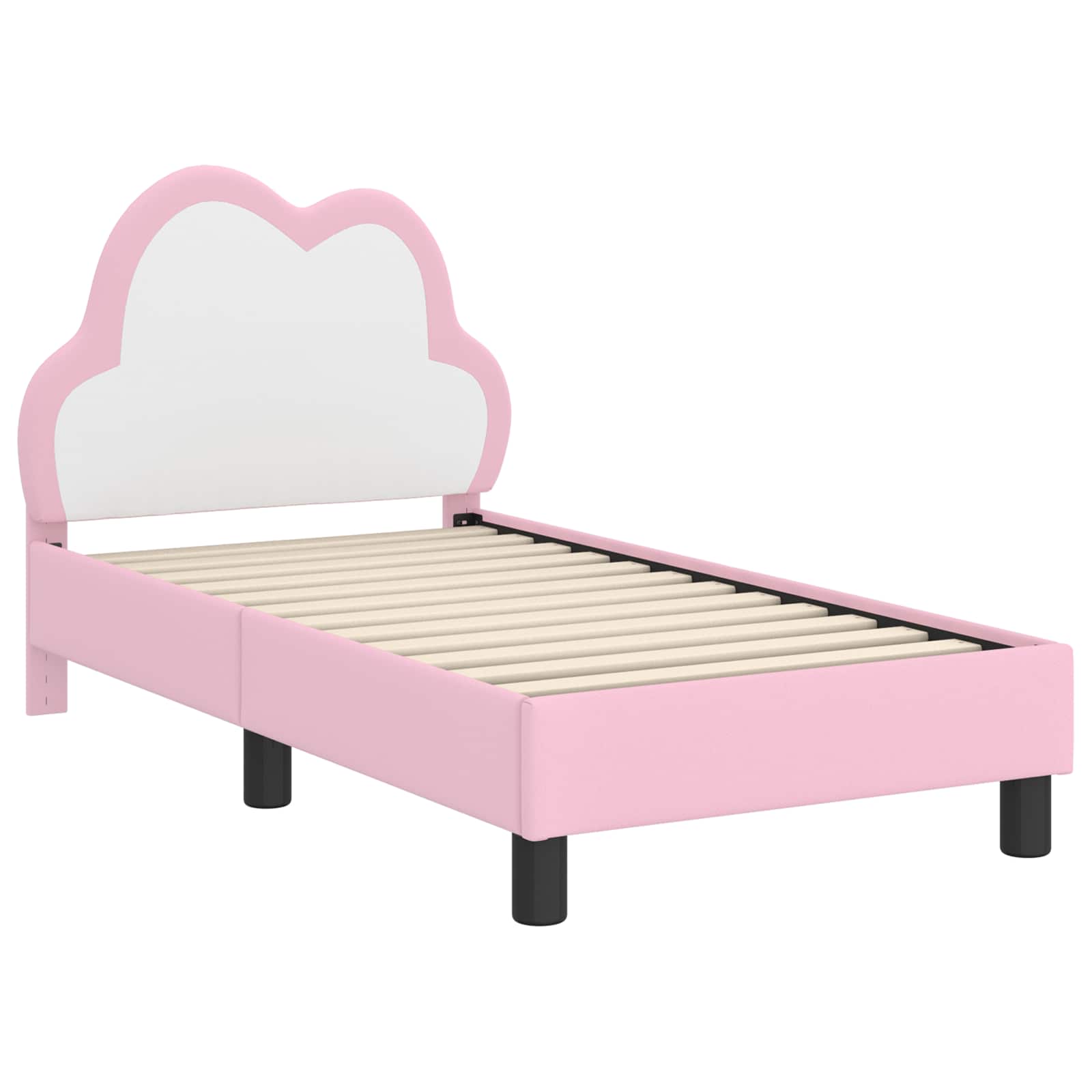 vidaXL Peuterbedframe met hoofdbord met hoofdeinde Roze 70 x 140 cm PU