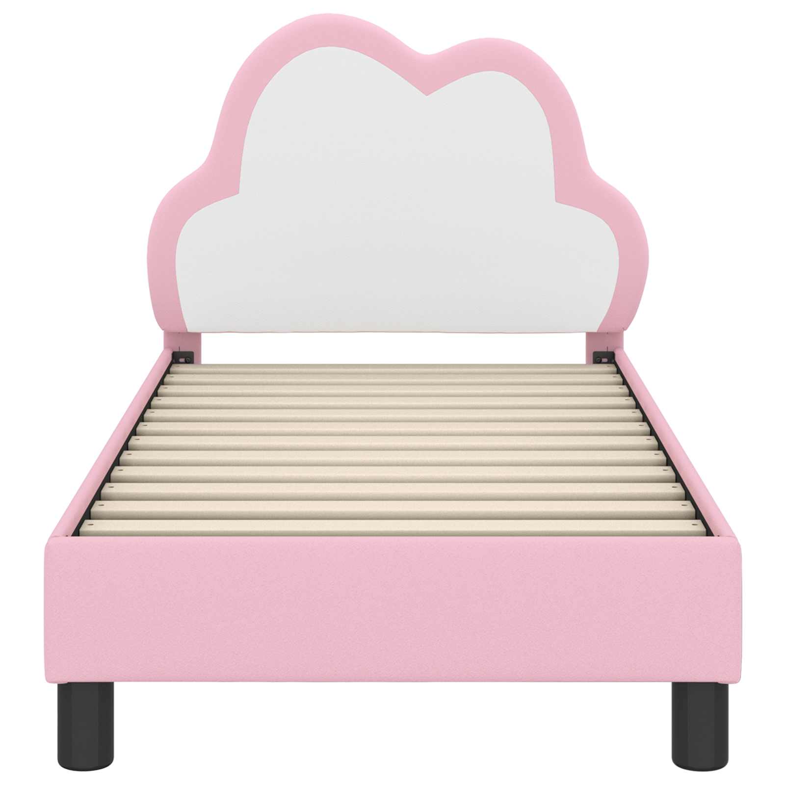 vidaXL Peuterbedframe met hoofdbord met hoofdeinde Roze 70 x 140 cm PU