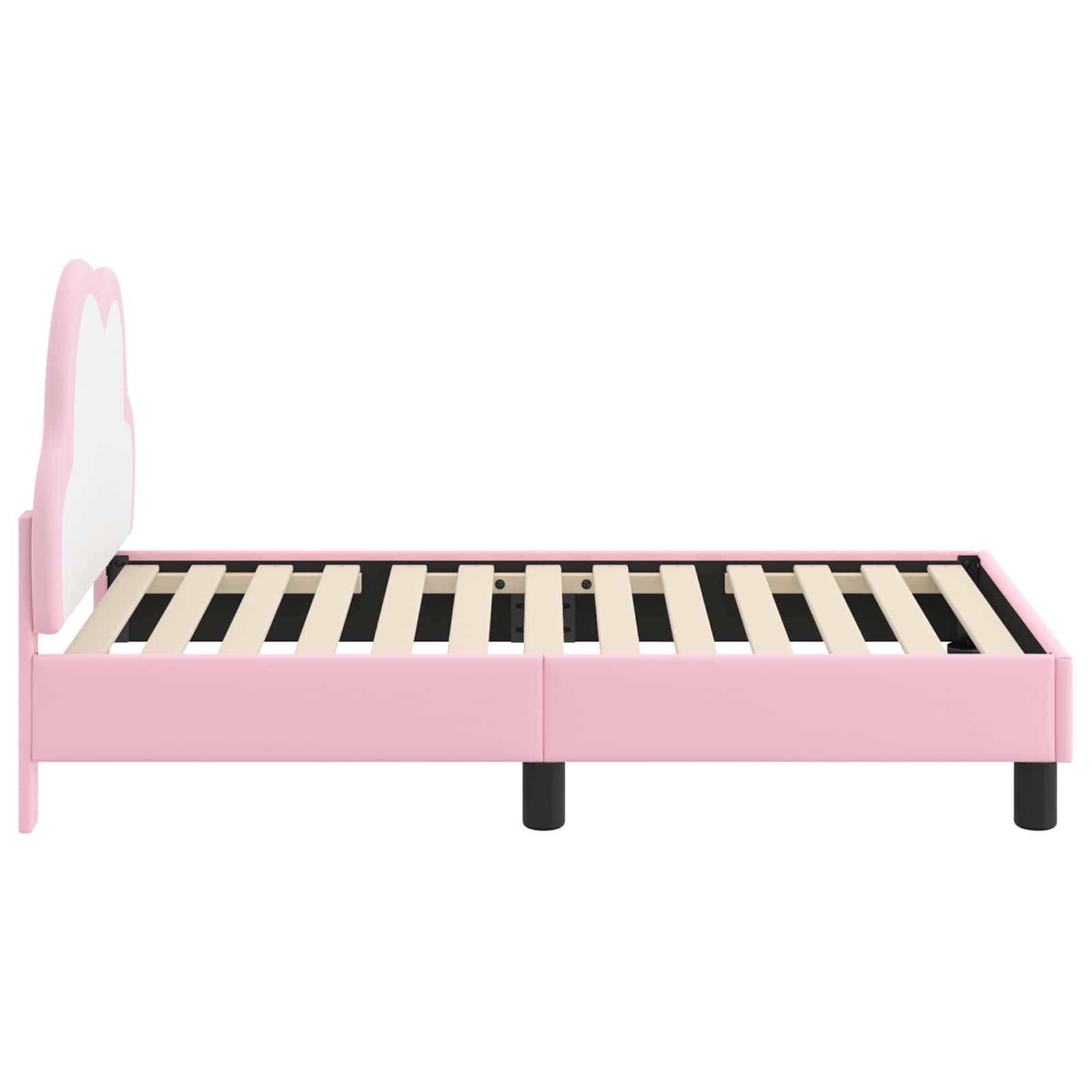 vidaXL Peuterbedframe met hoofdbord met hoofdeinde Roze 70 x 140 cm PU