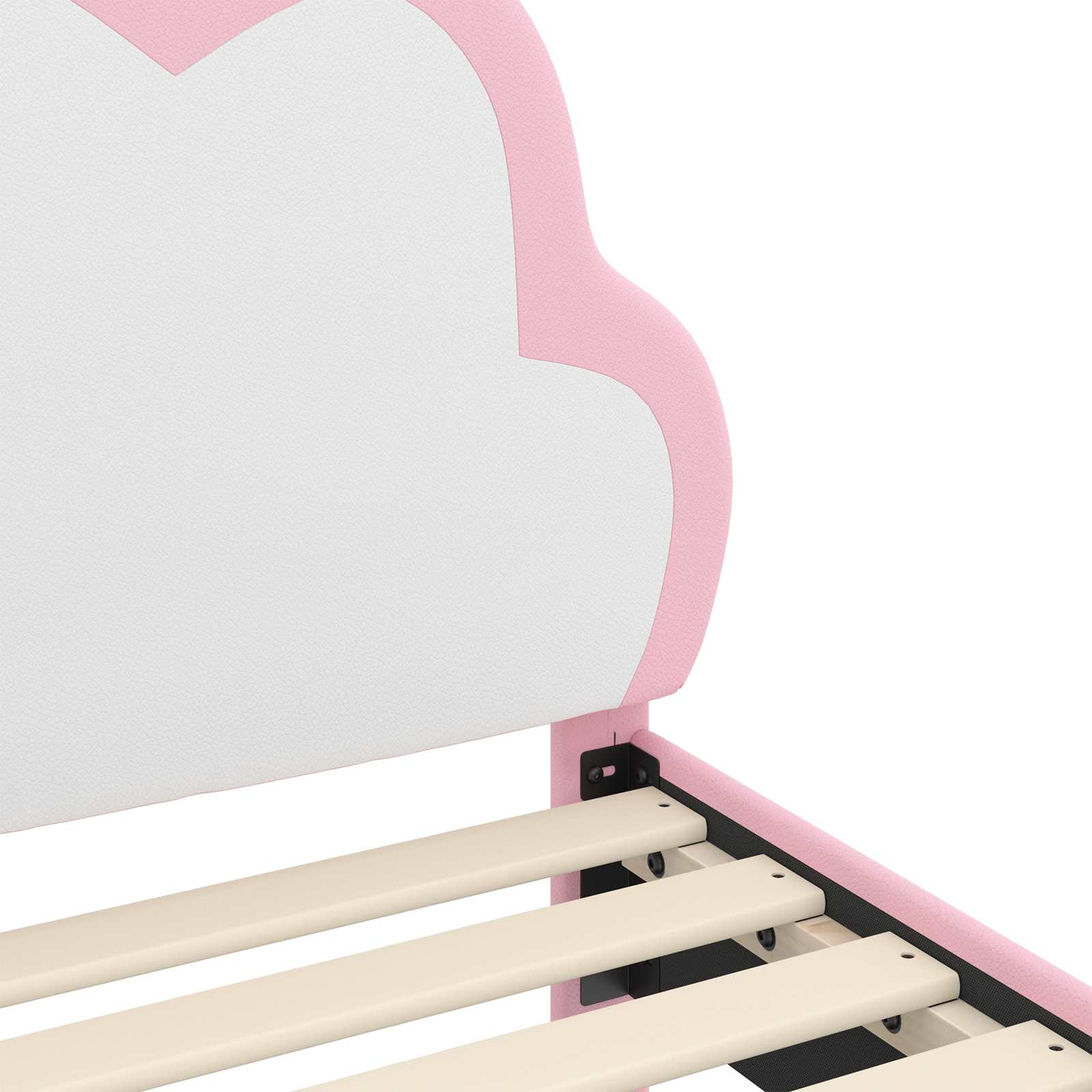 vidaXL Peuterbedframe met hoofdbord met hoofdeinde Roze 70 x 140 cm PU