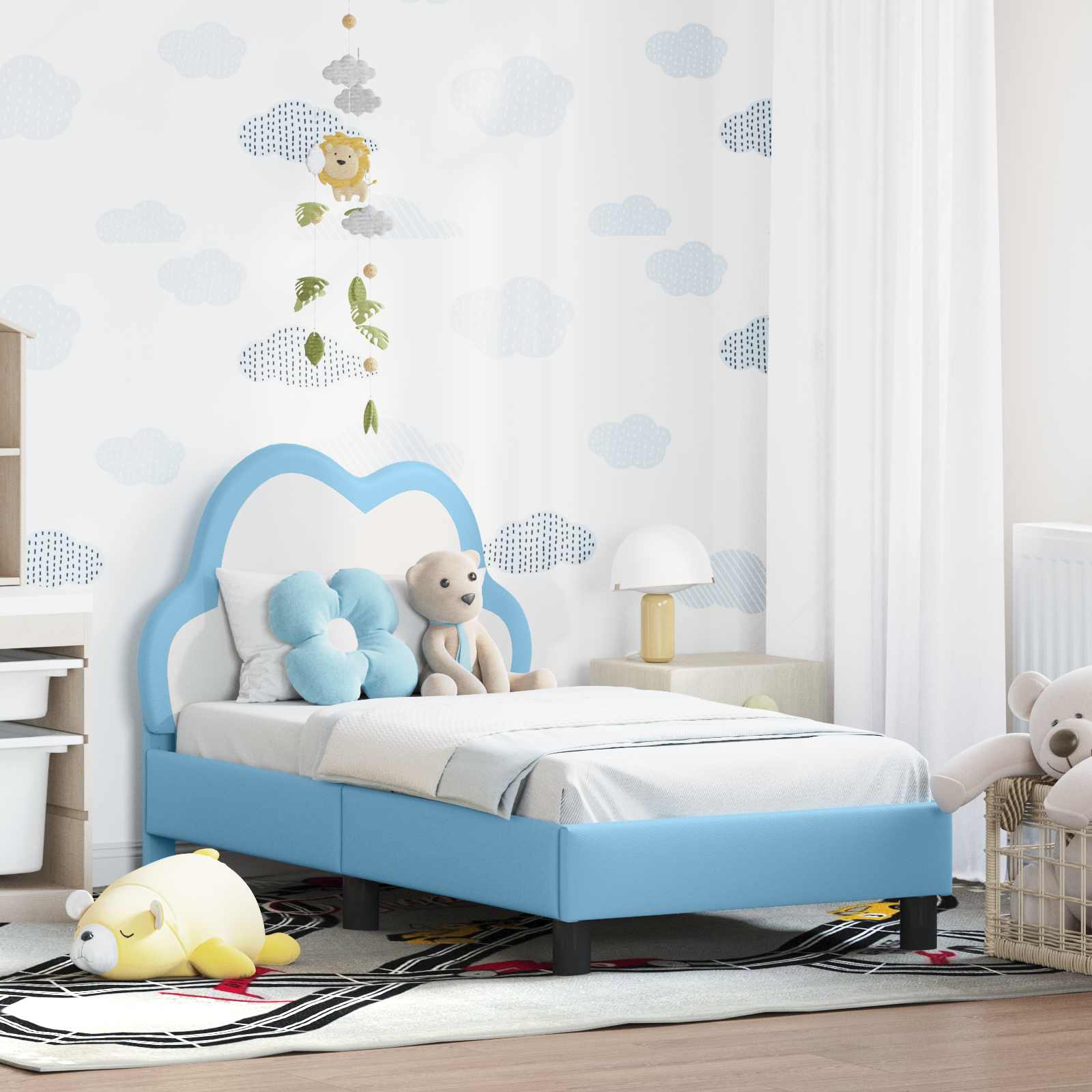 vidaXL Peuterbedframe met hoofdbord met hoofdeinde Roze 70 x 140 cm PU