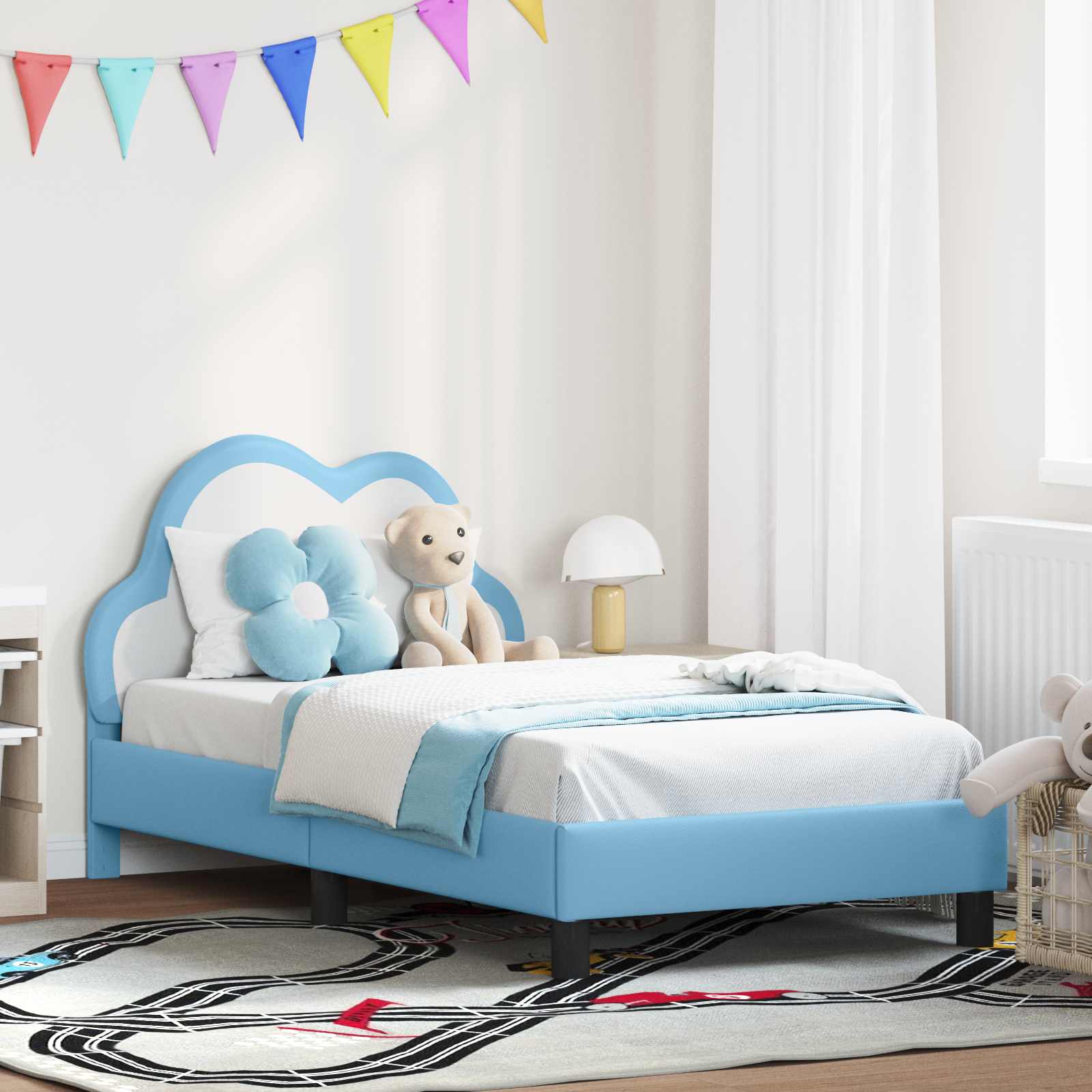 vidaXL Peuterbedframe met hoofdbord met hoofdeinde Roze 70 x 140 cm PU