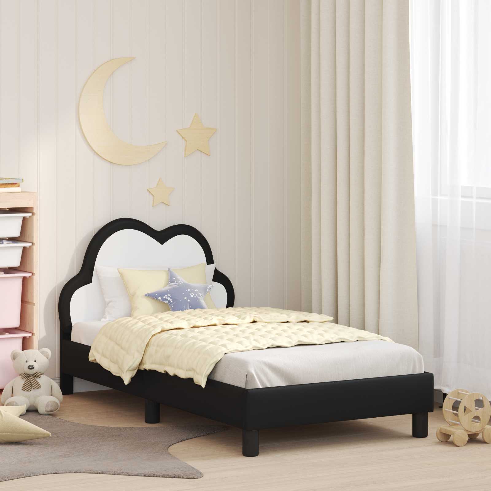 vidaXL Peuterbedframe met hoofdbord met hoofdeinde Roze 70 x 140 cm PU