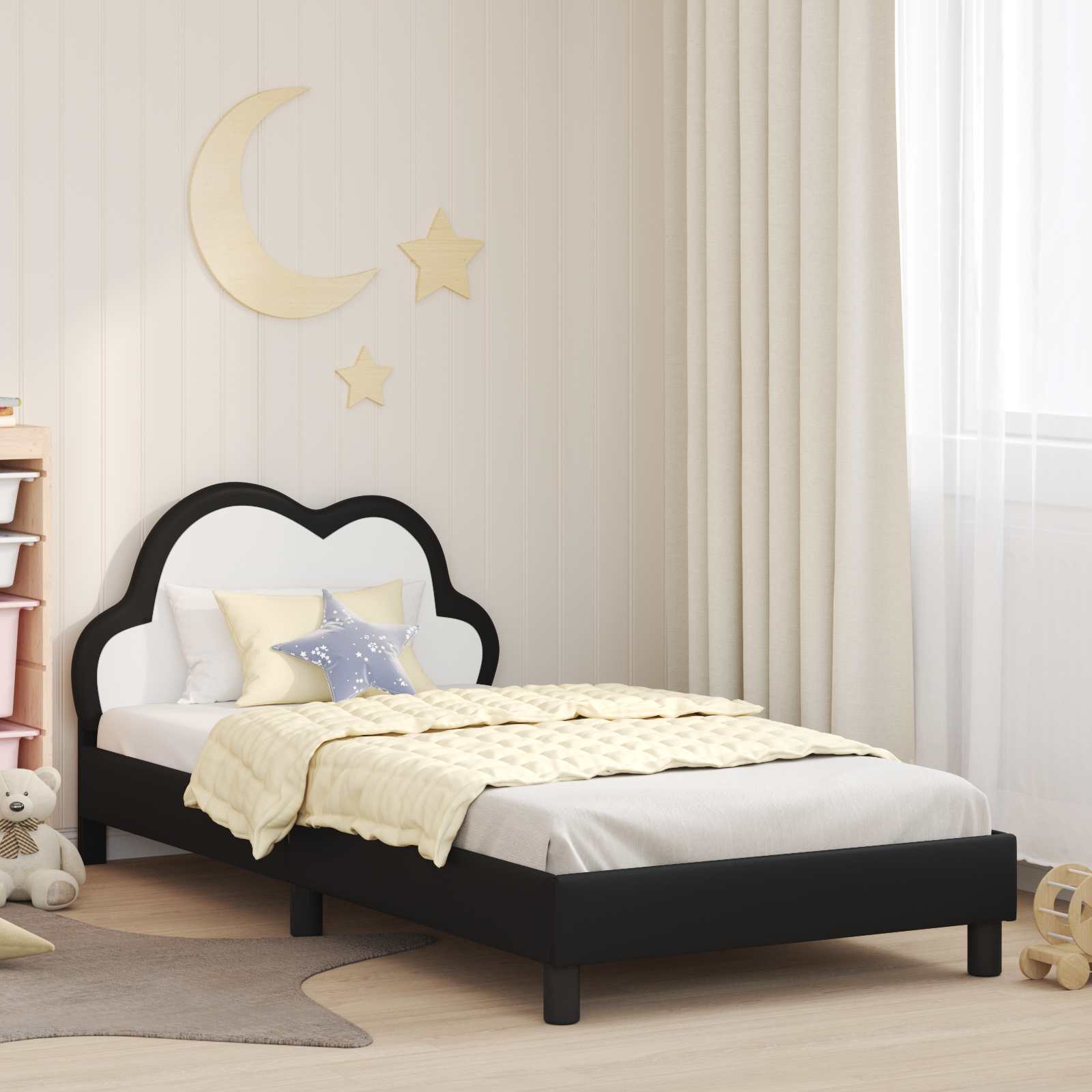 vidaXL Peuterbedframe met hoofdbord met hoofdeinde Roze 70 x 140 cm PU