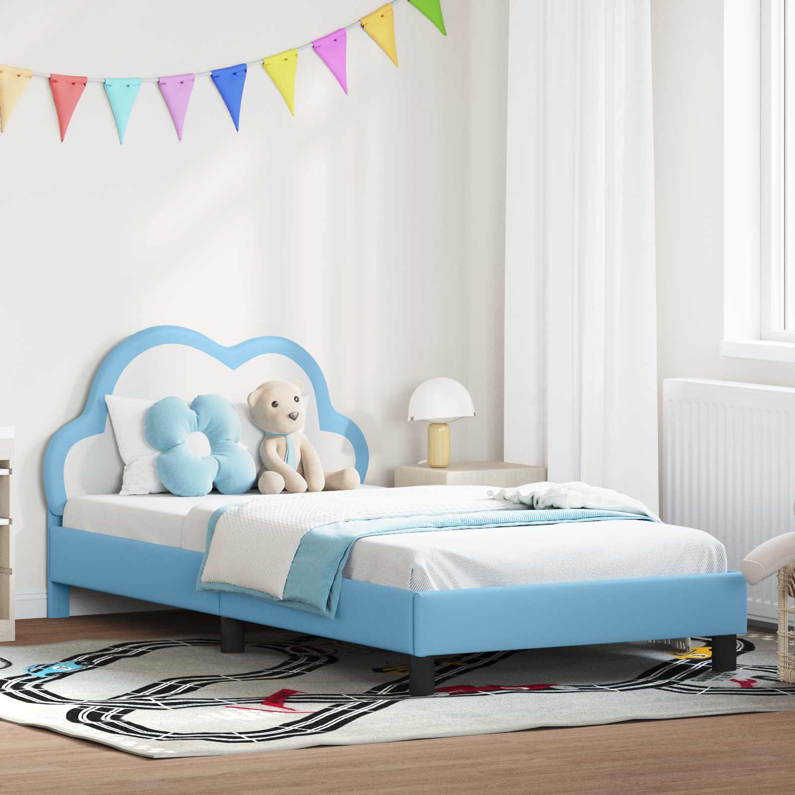 vidaXL Peuterbedframe met hoofdbord met hoofdeinde Roze 70 x 140 cm PU