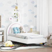 vidaXL Peuterbedframe met hoofdbord met hoofdeinde Wit 70 x 140 cm PU