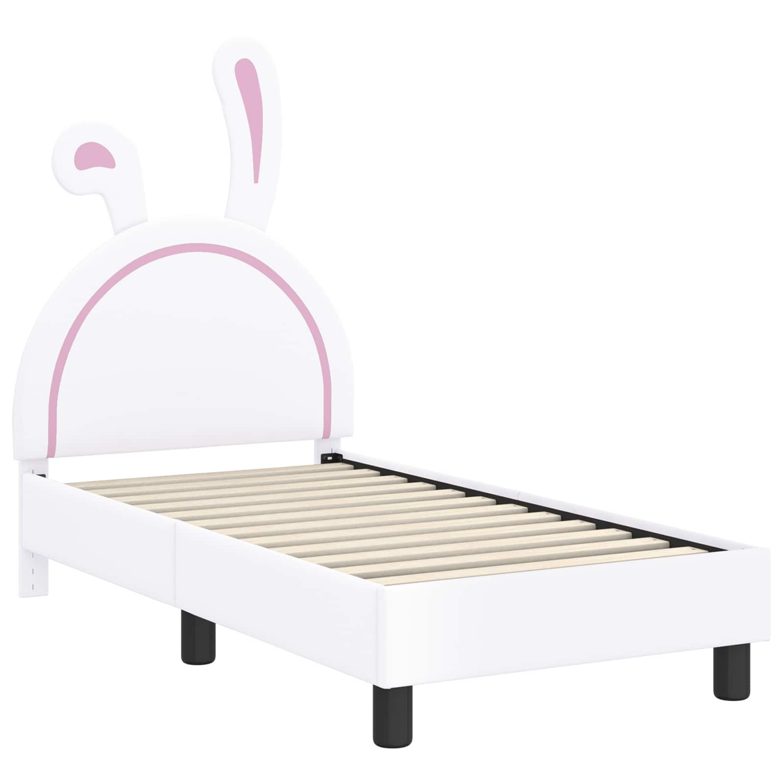 vidaXL Peuterbedframe met hoofdbord met hoofdeinde Wit 70 x 140 cm PU