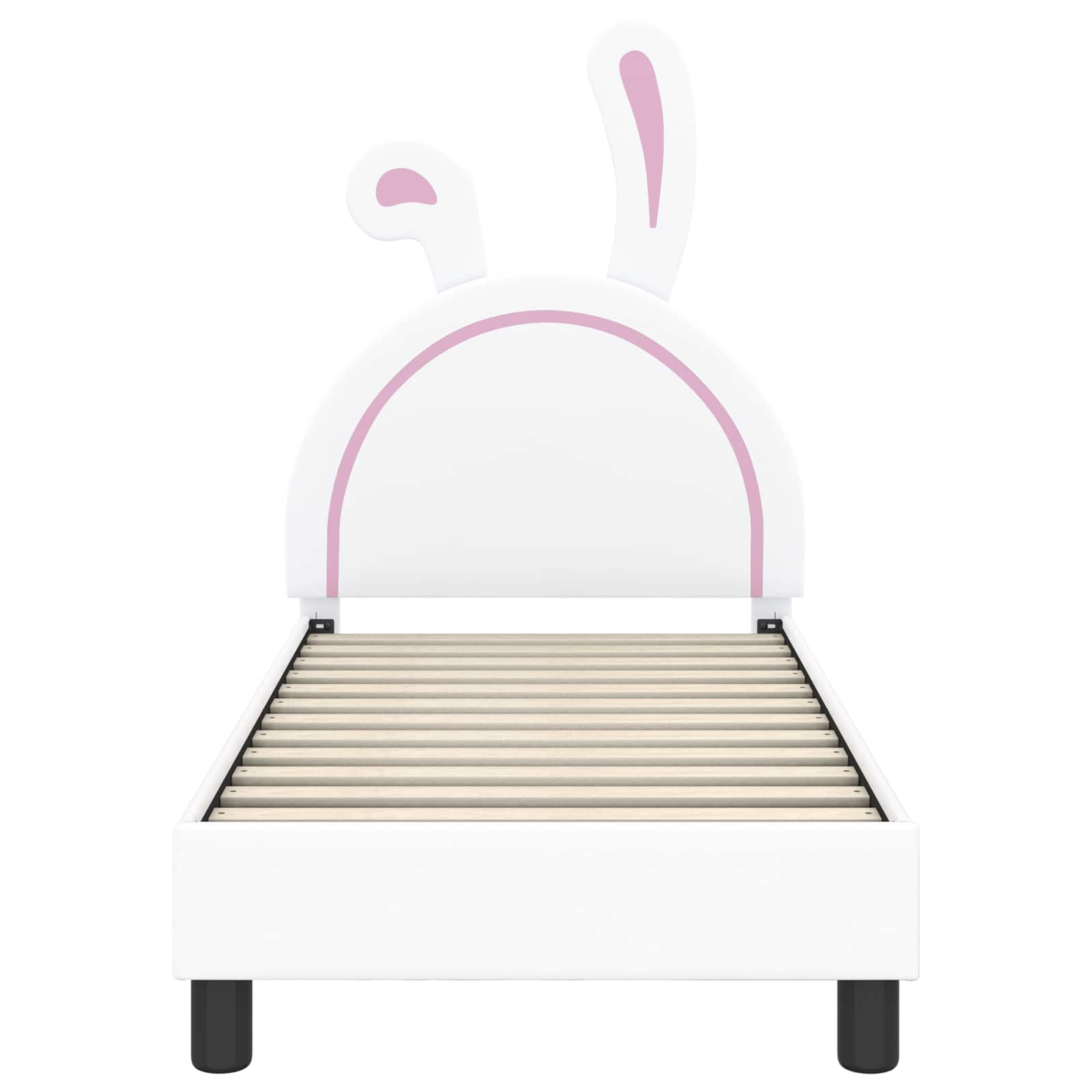 vidaXL Peuterbedframe met hoofdbord met hoofdeinde Wit 70 x 140 cm PU