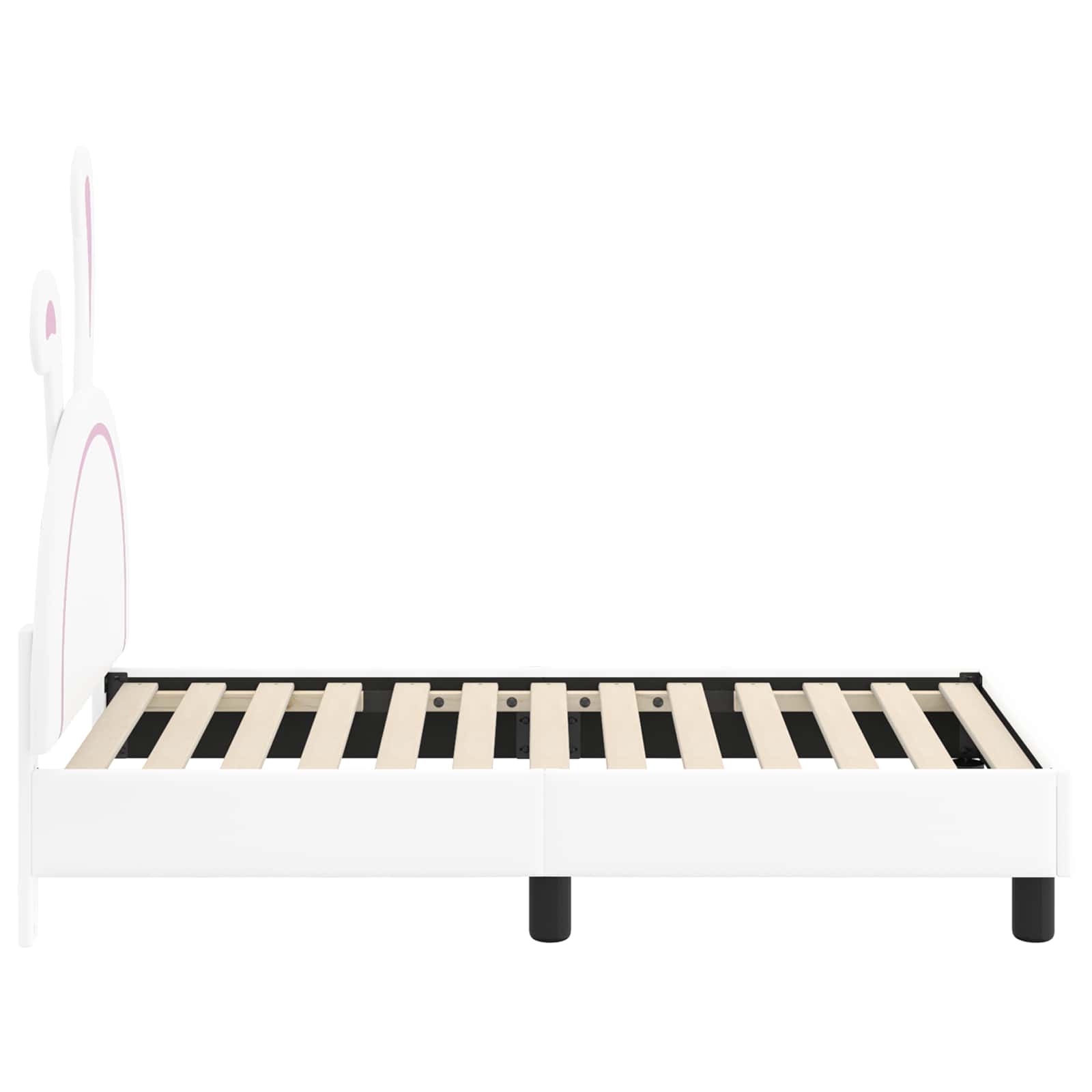 vidaXL Peuterbedframe met hoofdbord met hoofdeinde Wit 70 x 140 cm PU