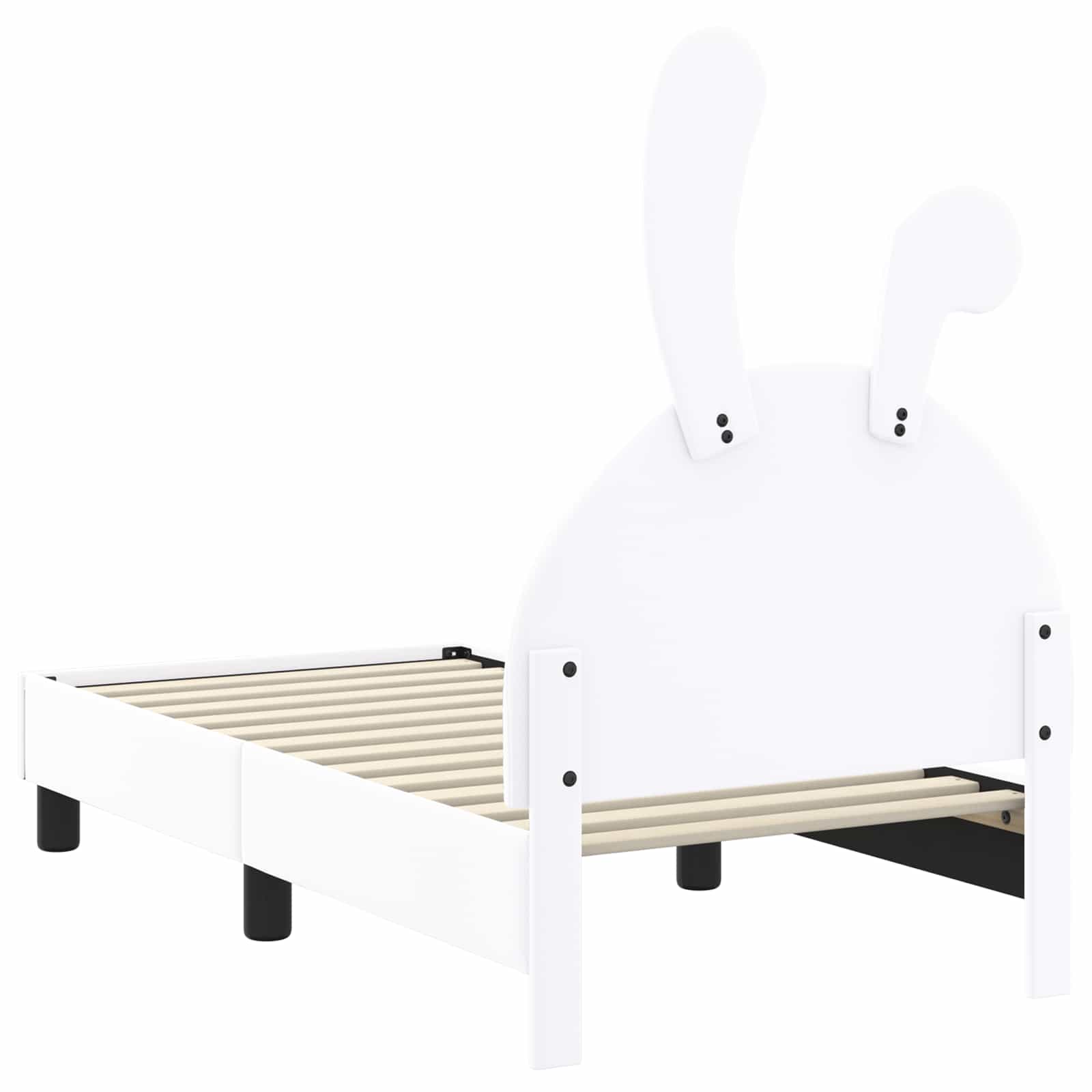 vidaXL Peuterbedframe met hoofdbord met hoofdeinde Wit 70 x 140 cm PU