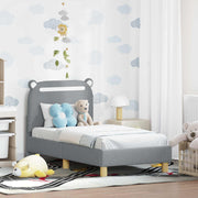 vidaXL Peuterbedframe met hoofdbord Lichtgrijs 70 x 140 cm Stof
