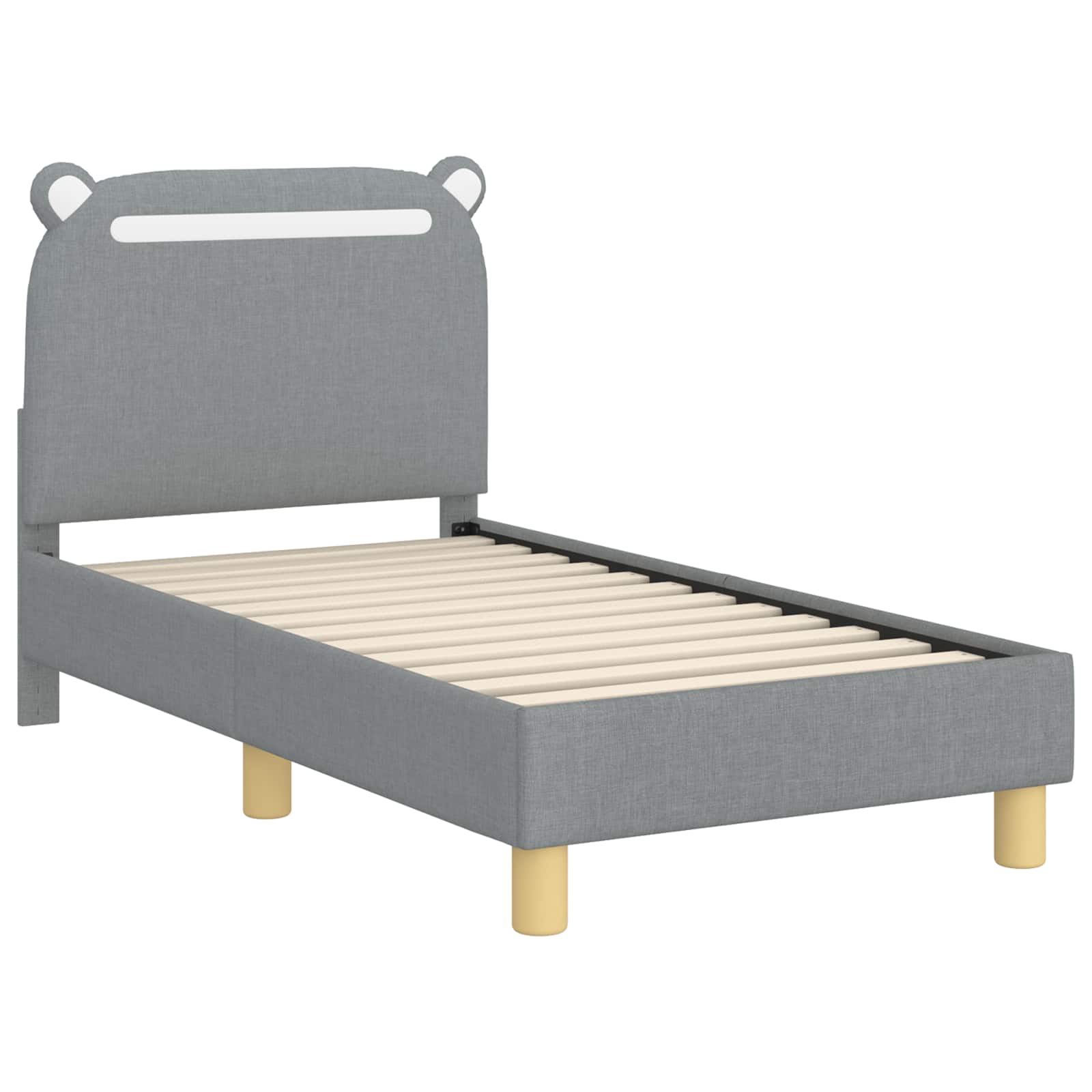 vidaXL Peuterbedframe met hoofdbord Lichtgrijs 70 x 140 cm Stof