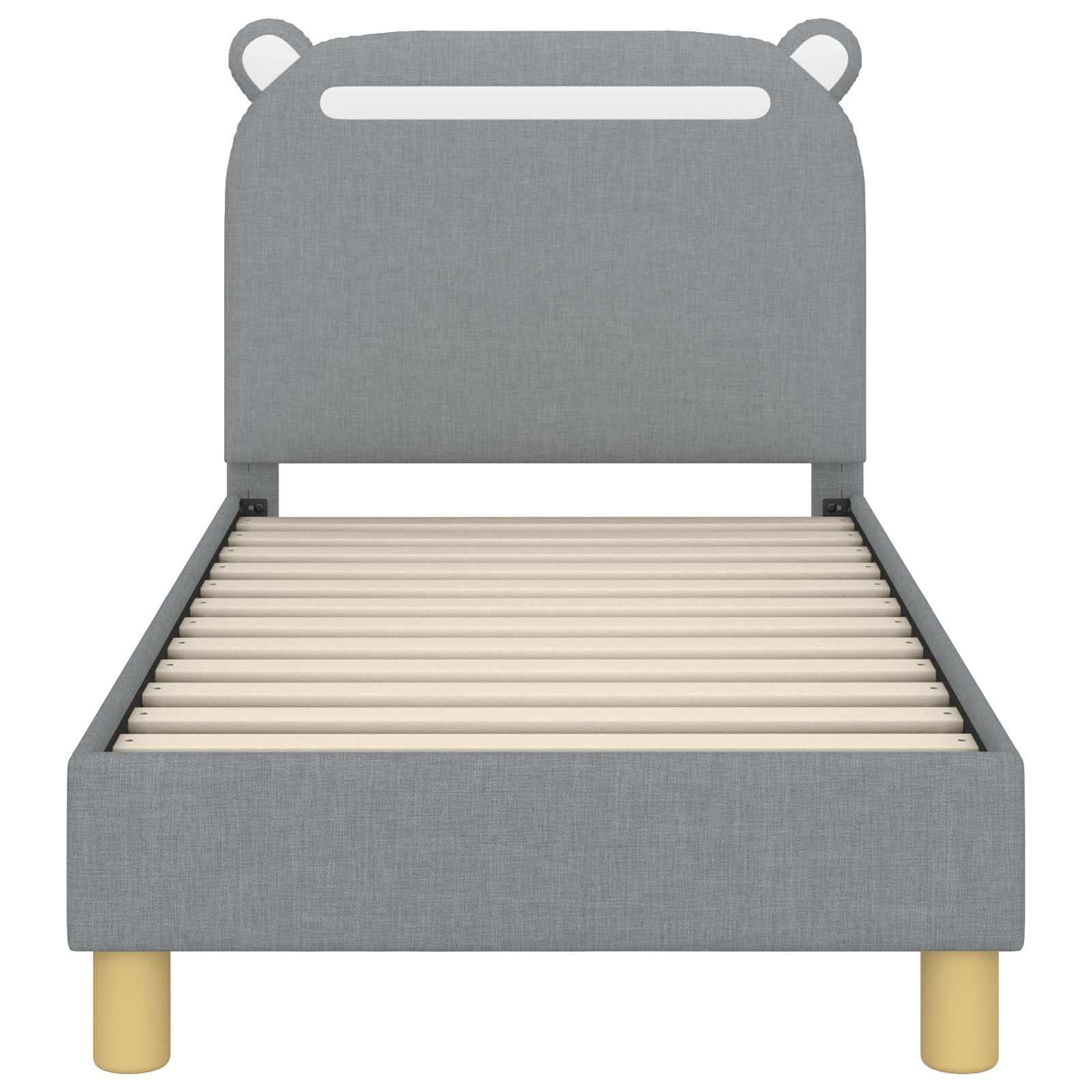 vidaXL Peuterbedframe met hoofdbord Lichtgrijs 70 x 140 cm Stof